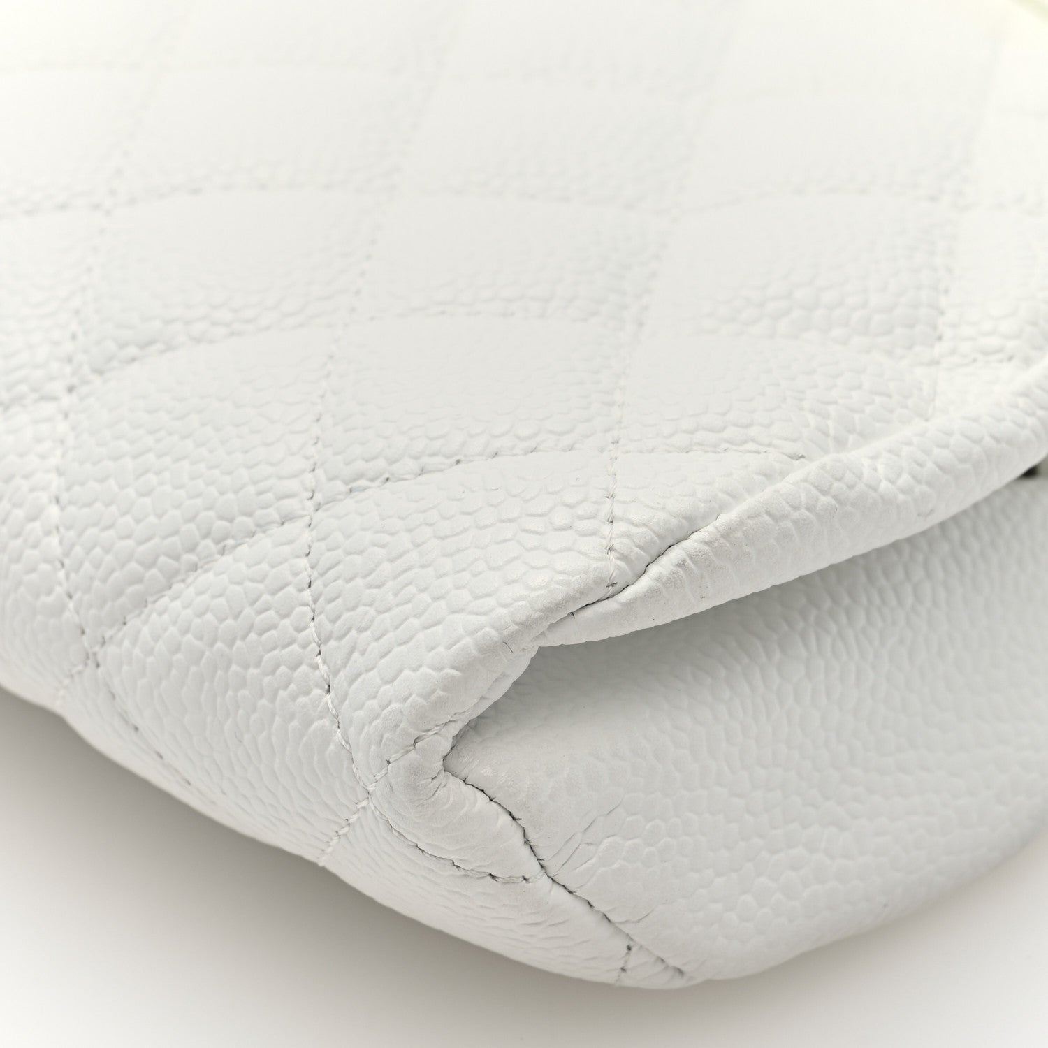 Caviar Quilted Timeless Clutch White