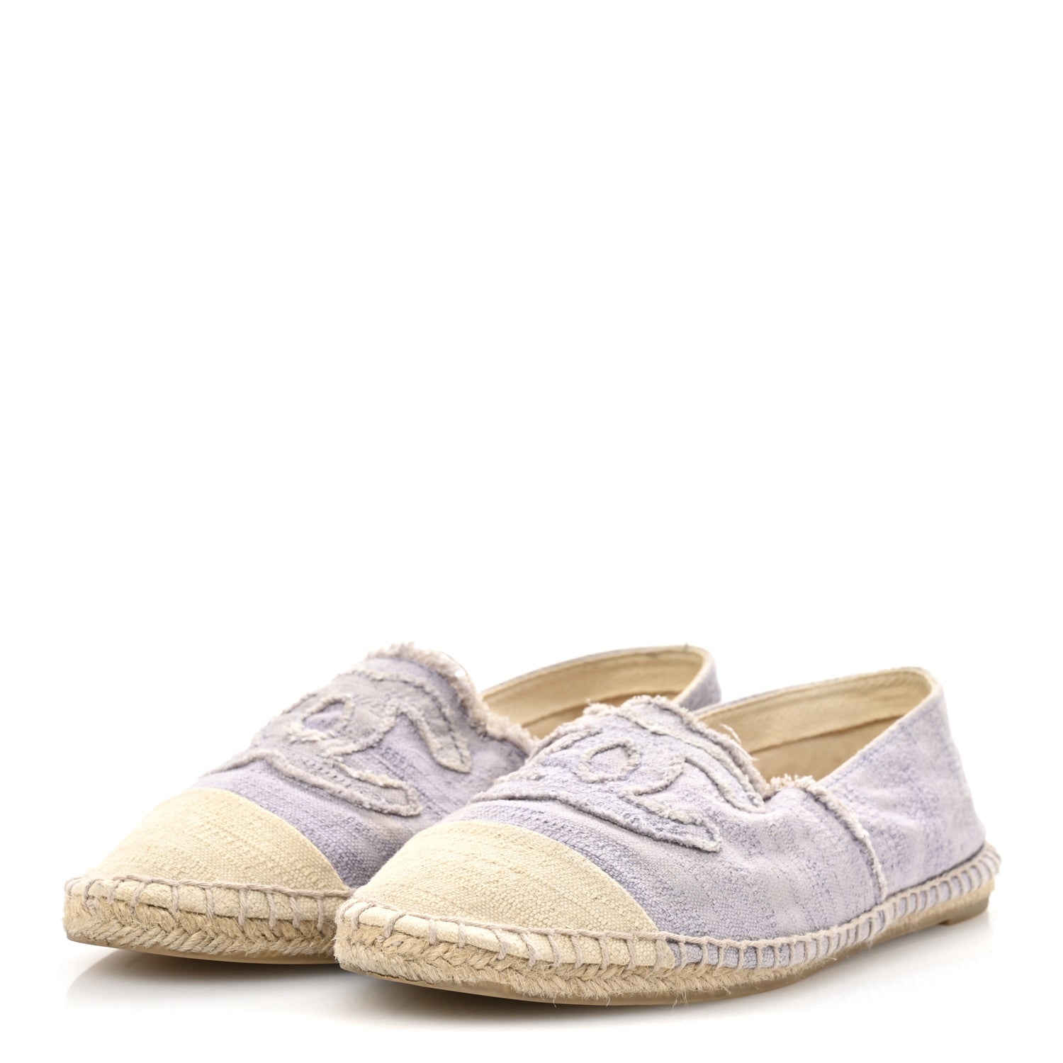 Toile CC Cap Toe Espadrilles 38 Ecru Purple