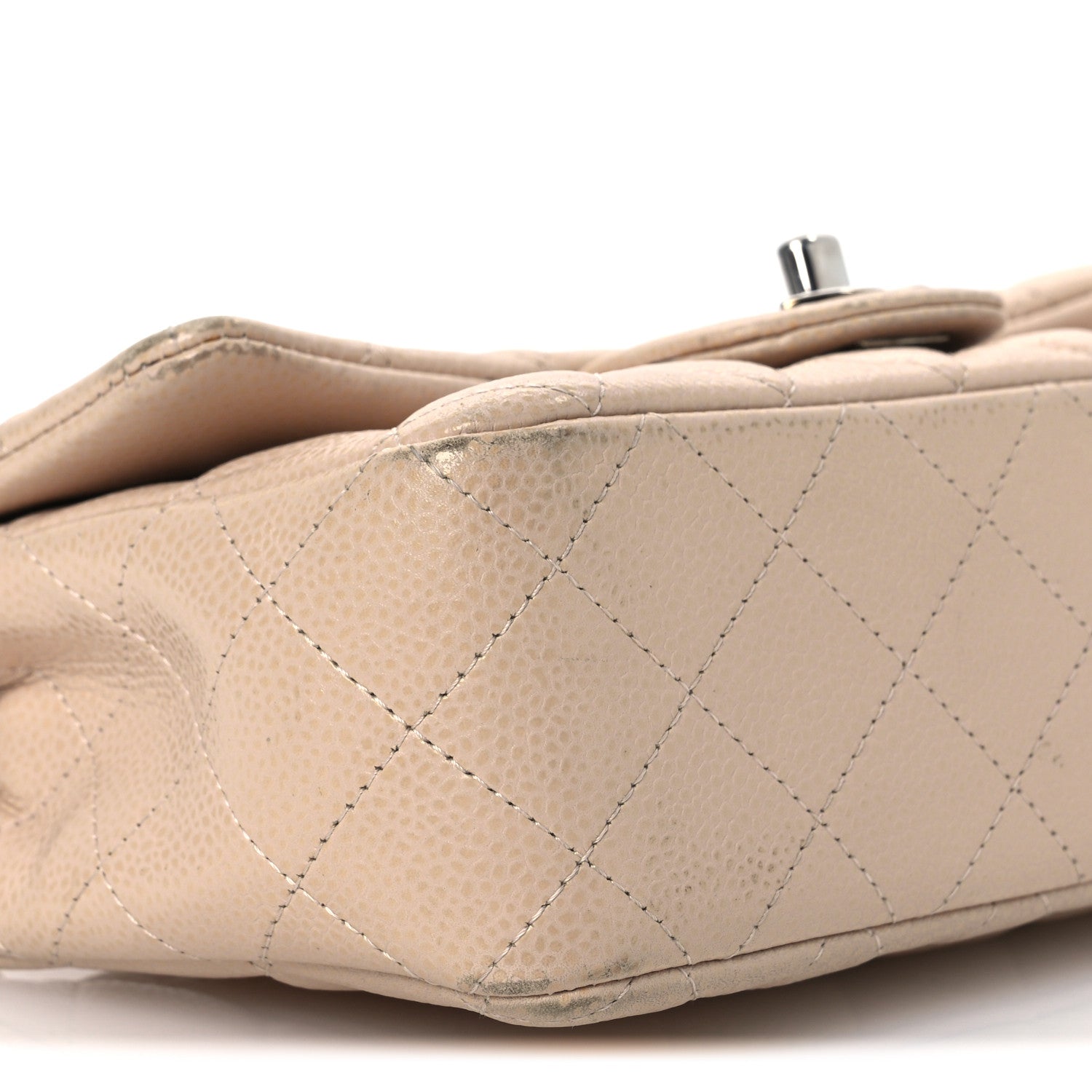 Caviar Quilted Mini Rectangular Flap Light Pink