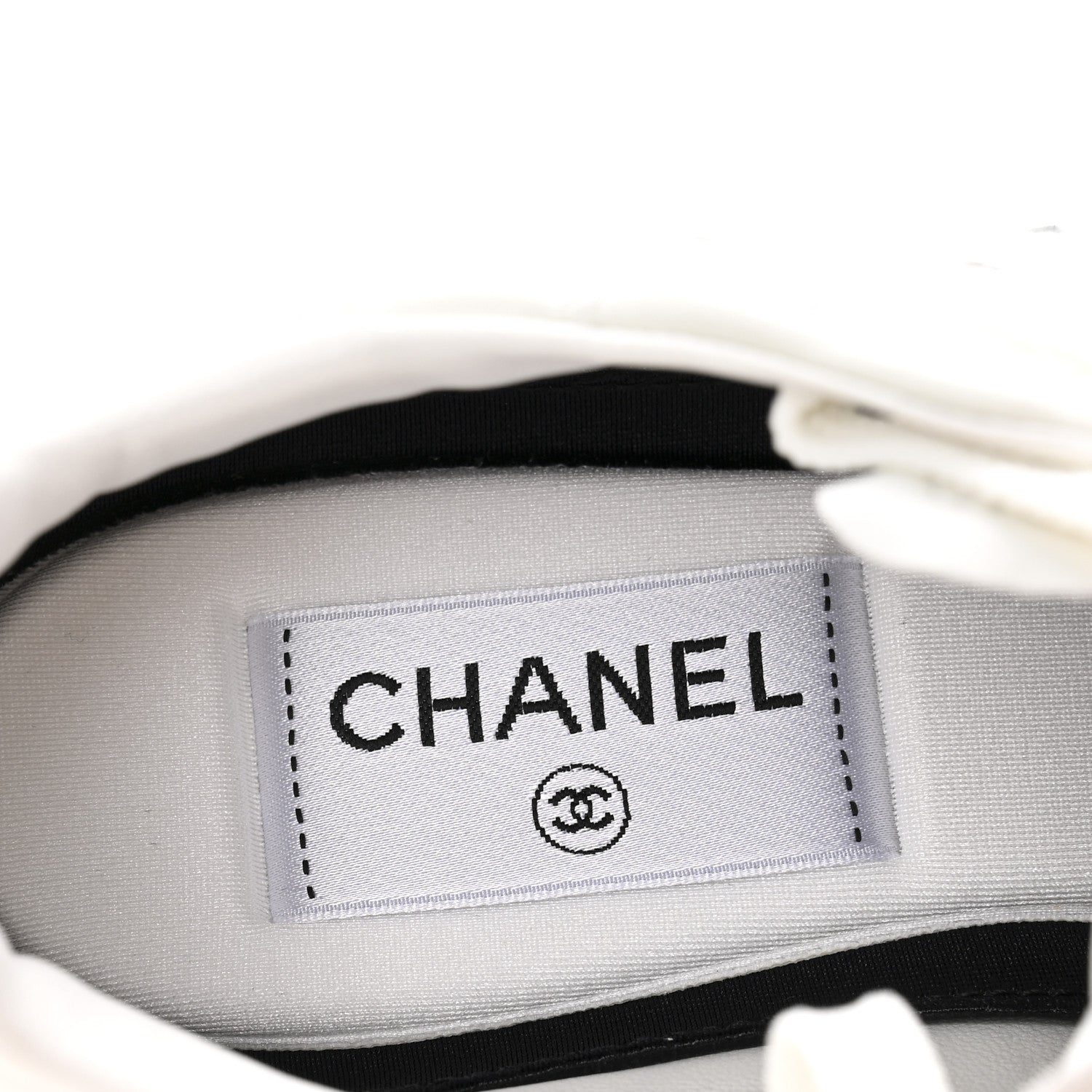 Shiny Calfskin Suede Quilted CC Logo Sneakers 37 White
