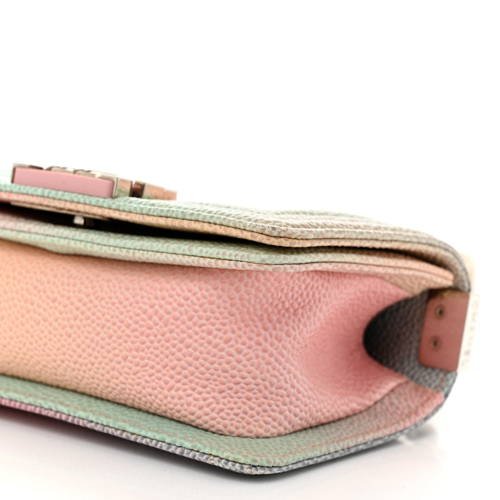 Caviar Quilted Mini Cuba Rainbow Boy Flap Pink Multicolor