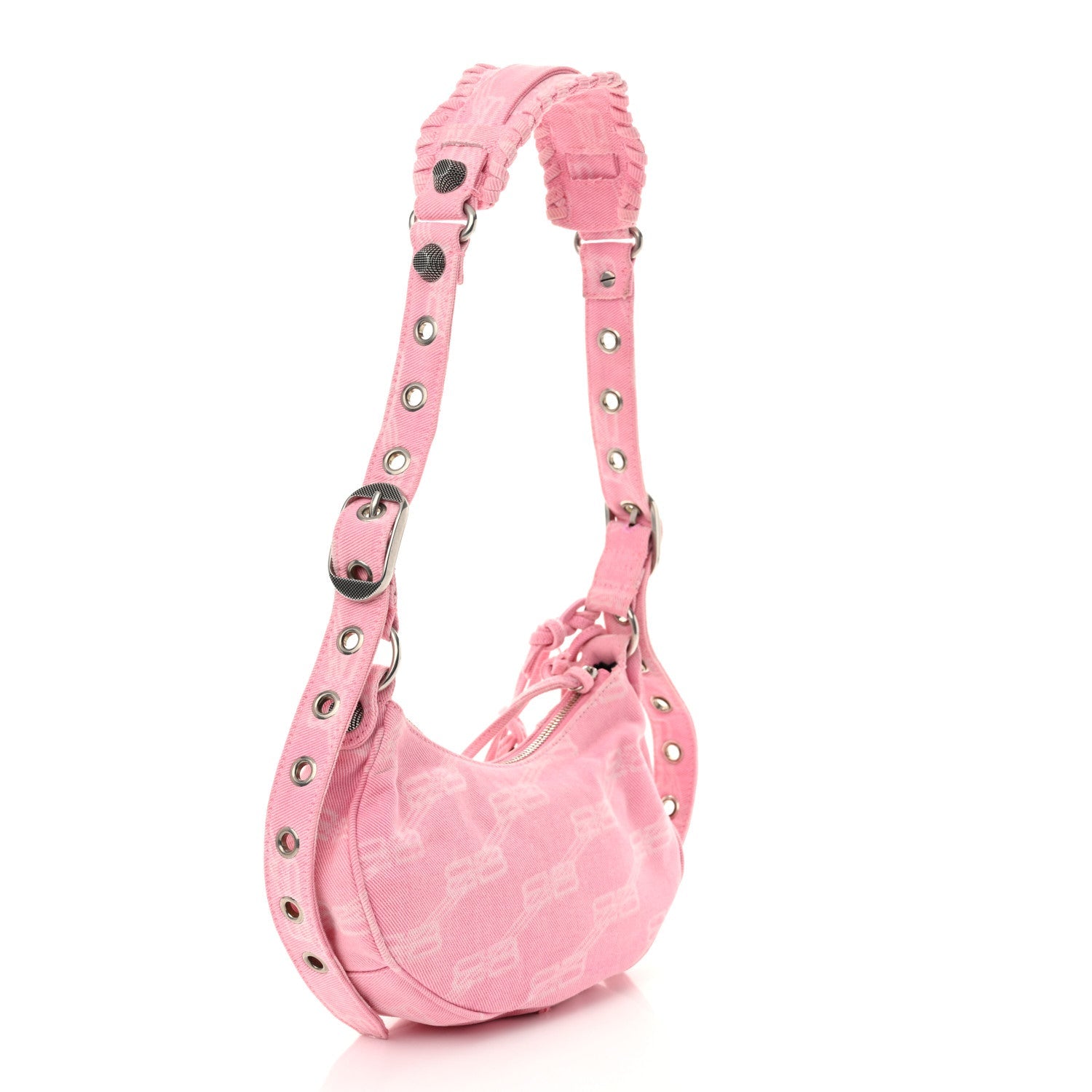 Denim BB Monogram Le Cagole Shoulder Bag XS Pink