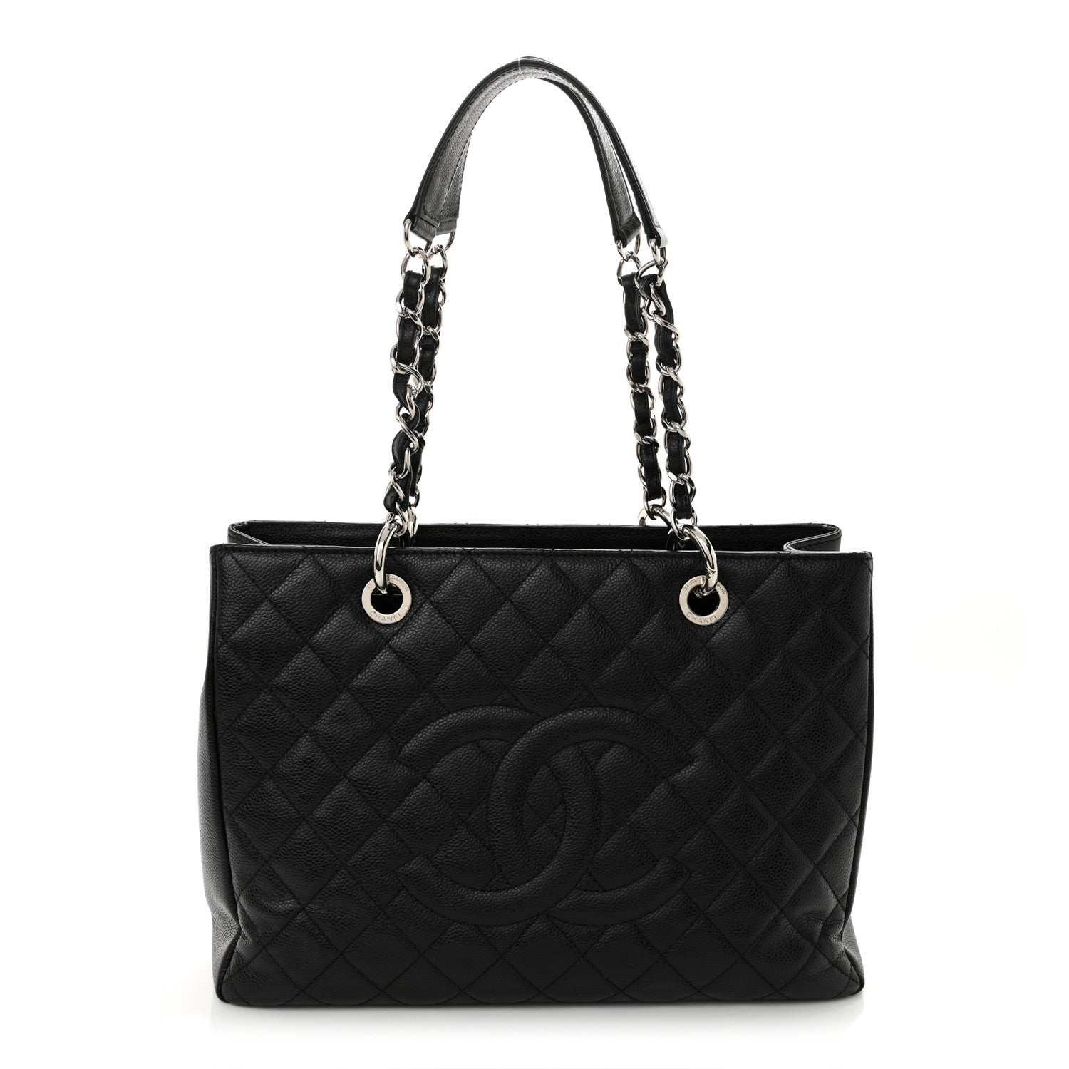 Caviar Quilted Grand Shopping Tote GST Black