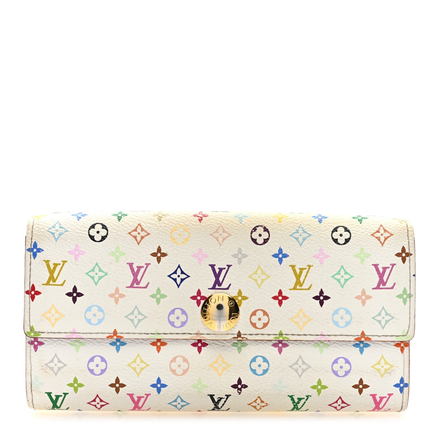 Monogram Multicolor Sarah Wallet White Litchi