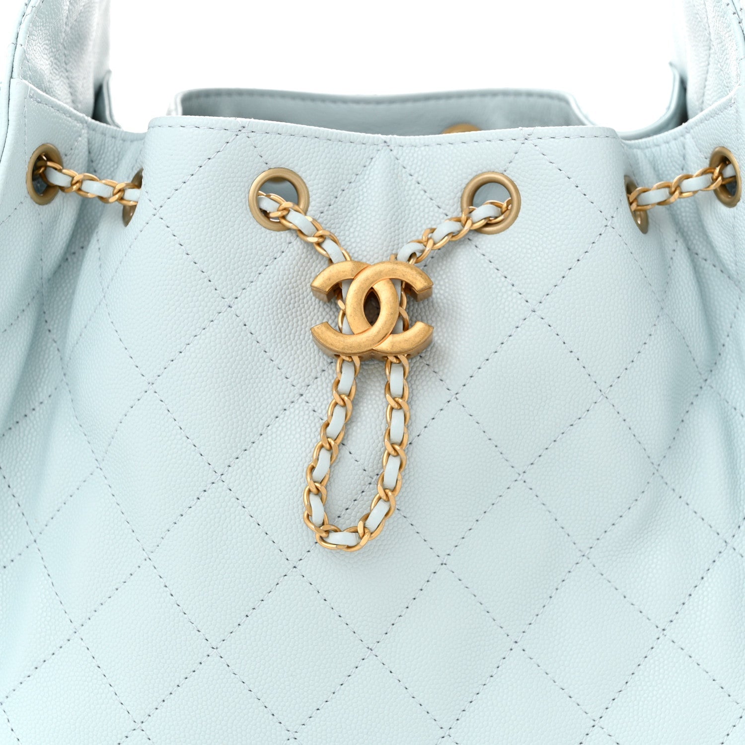 Caviar Quilted Small Chanel 25 Handbag Light Blue