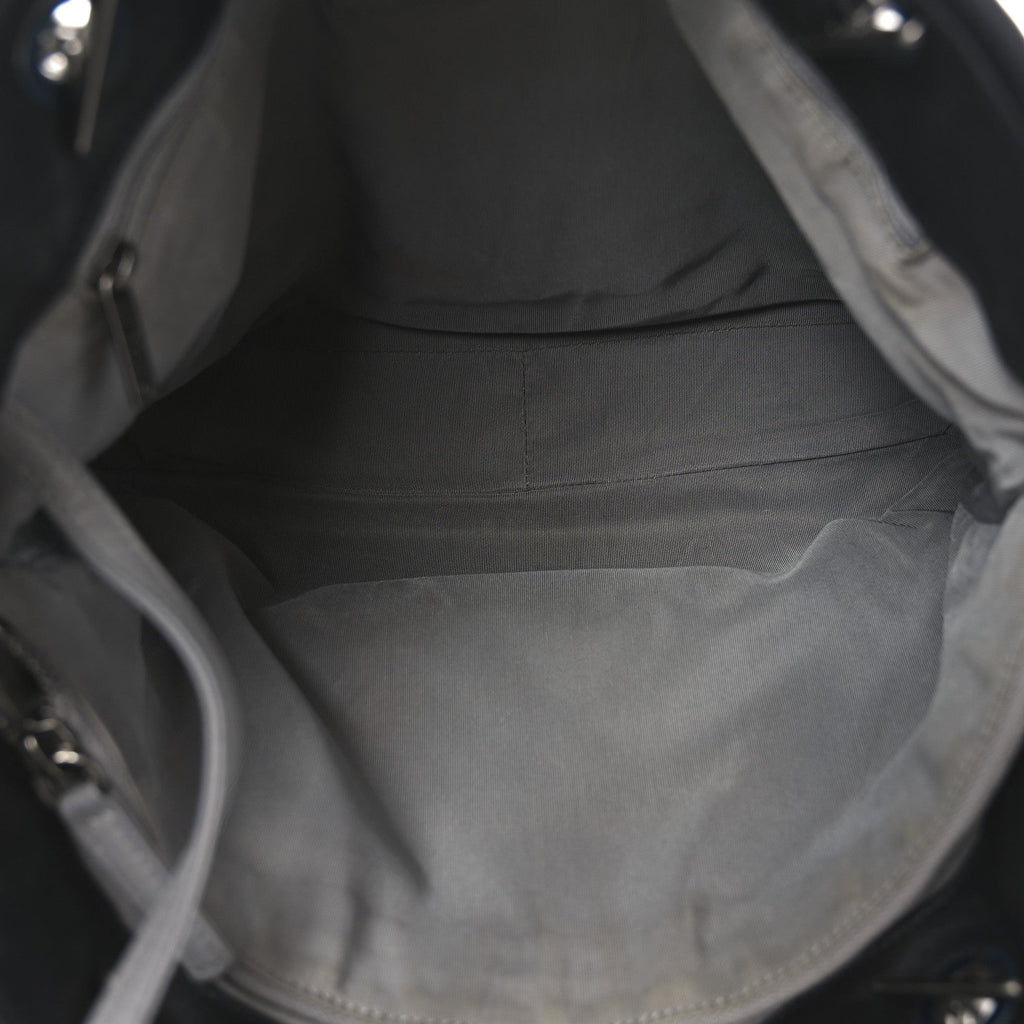Calfskin Quilted Large Coco Pleats Tote Black