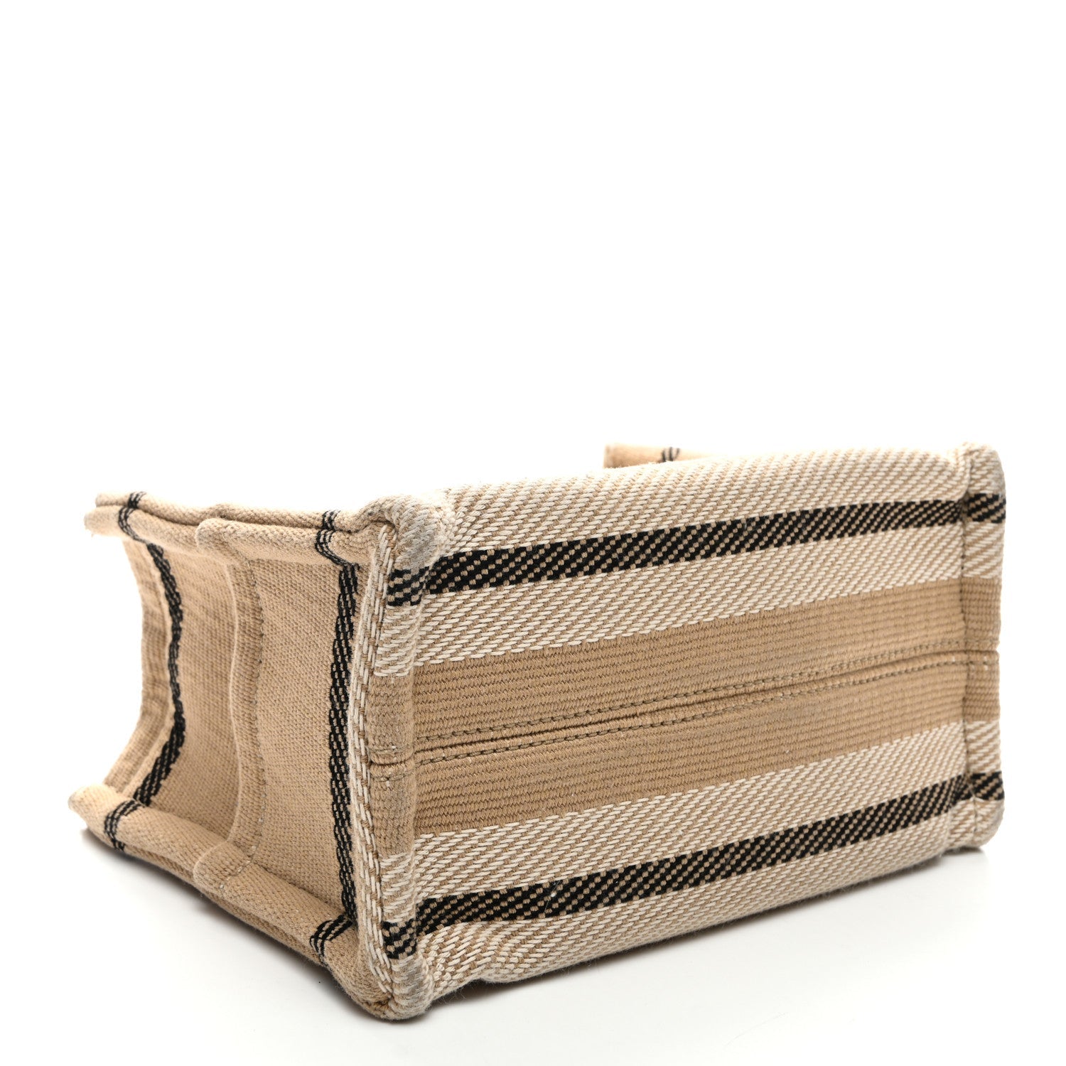 Stripe Triomphe Small Cabas Beige Black