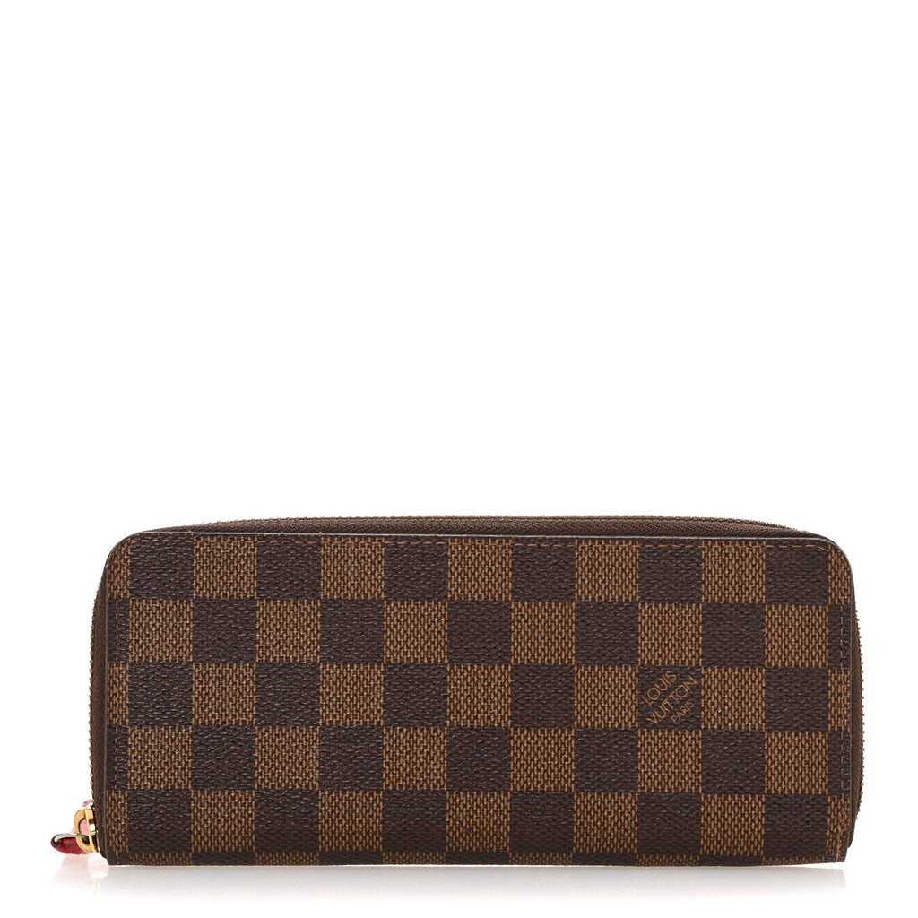 Damier Ebene Clemence Wallet Cherry