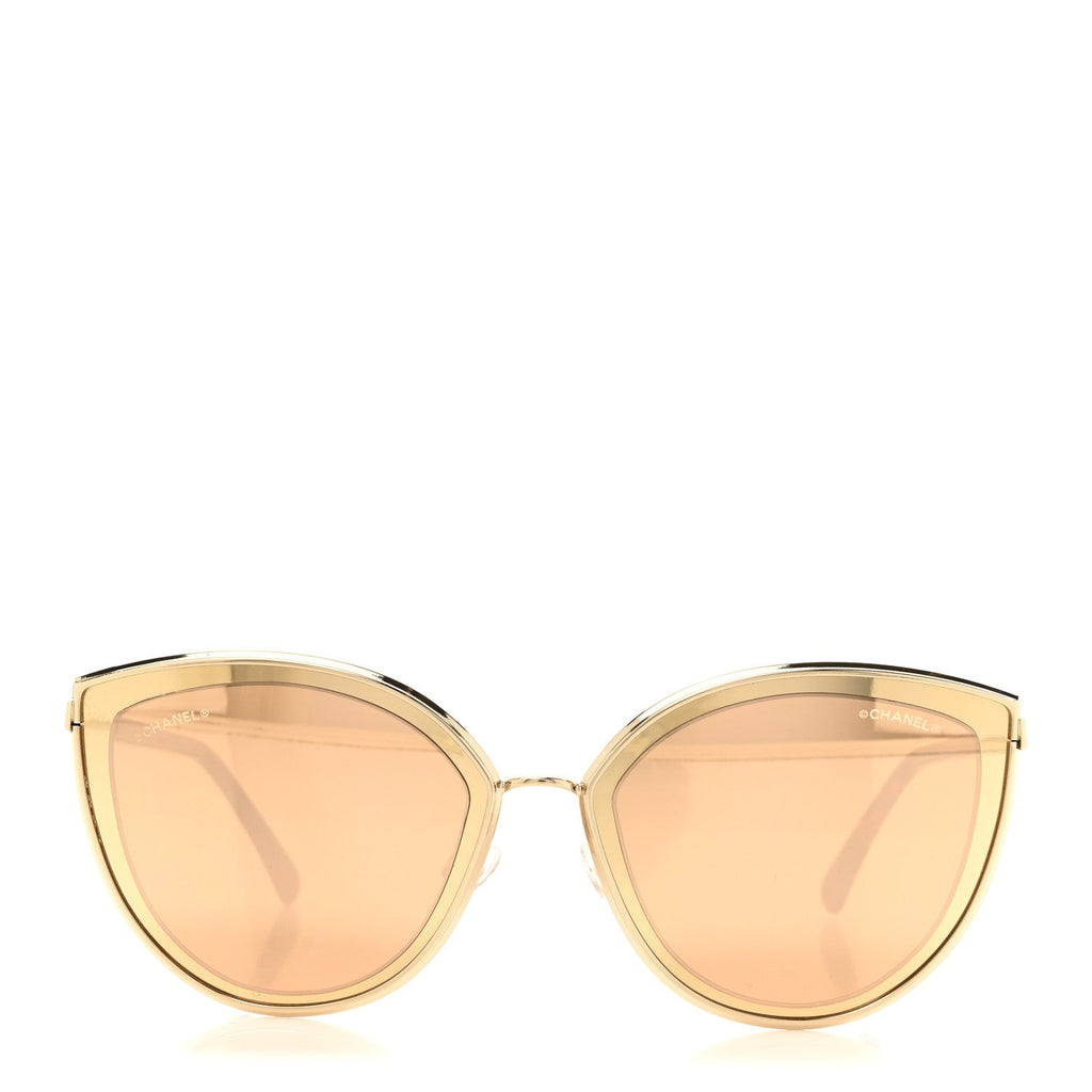 Metal Cat Eye Sunglasses 4222 Gold