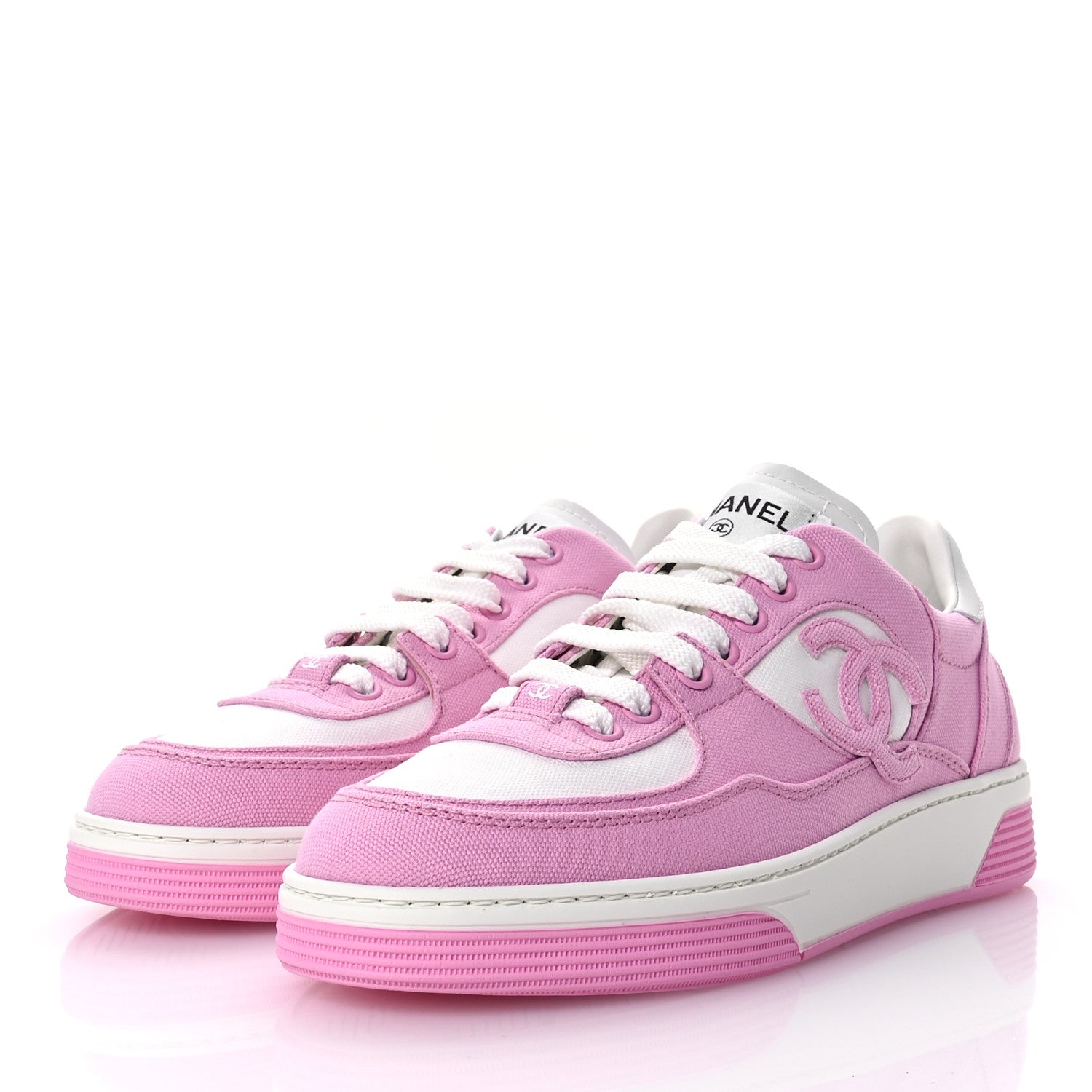 Cotton Sneakers 37 Pink White