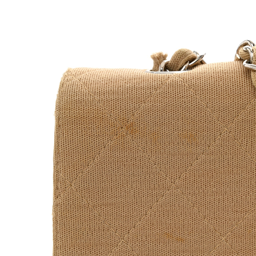 Jersey Quilted Medium Single Flap Beige