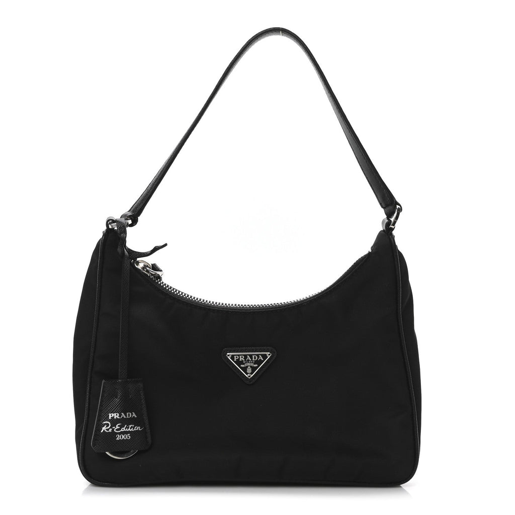 Tessuto Nylon Saffiano Mini Re-Edition 2005 Bag Black