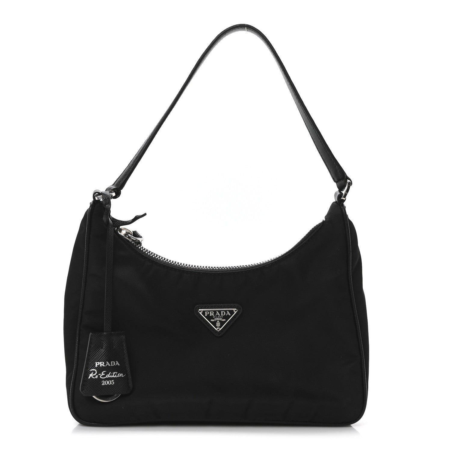 Tessuto Nylon Saffiano Mini Re-Edition 2005 Bag Black