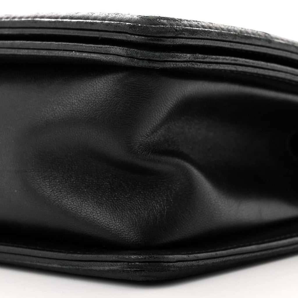 Lambskin Chevron Quilted Medium Boy Flap Black