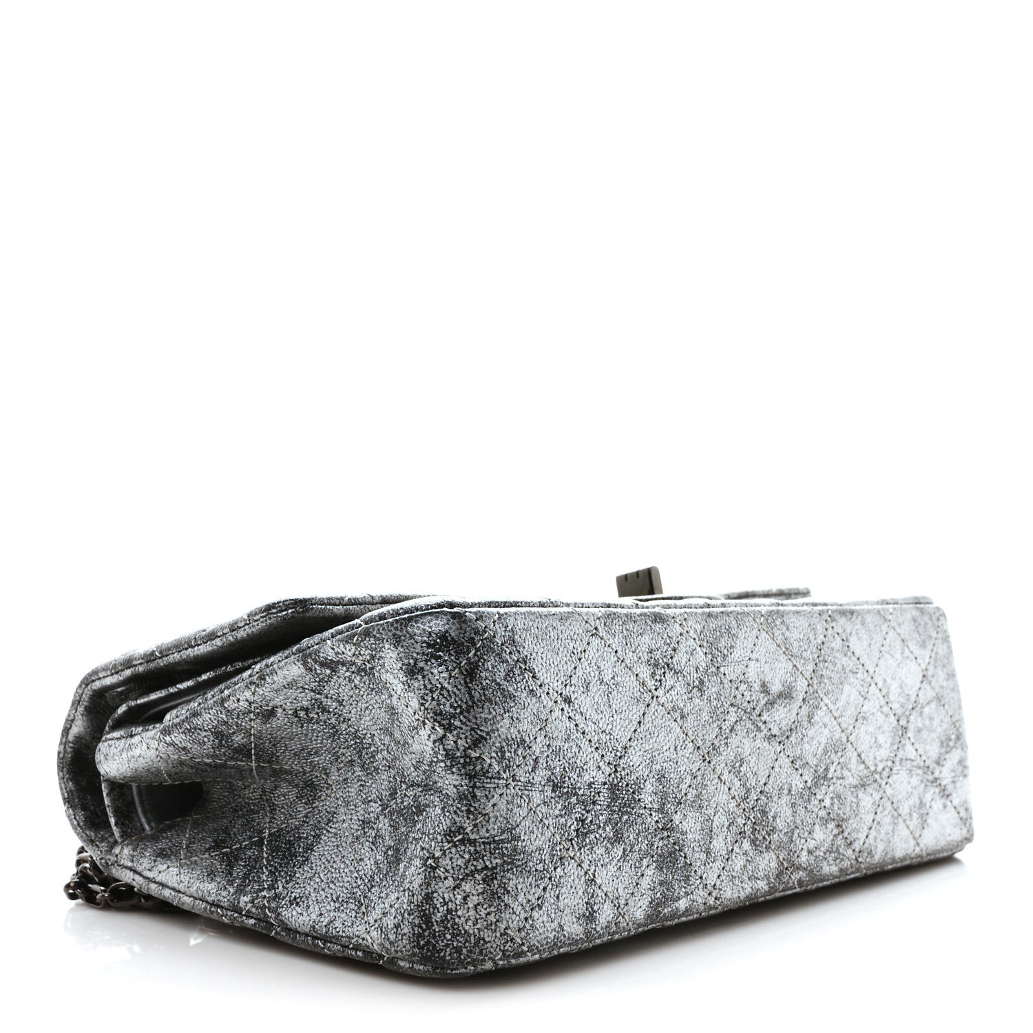 Metallic Caviar Quilted 2.55 Reissue 225 Flap Silver Black