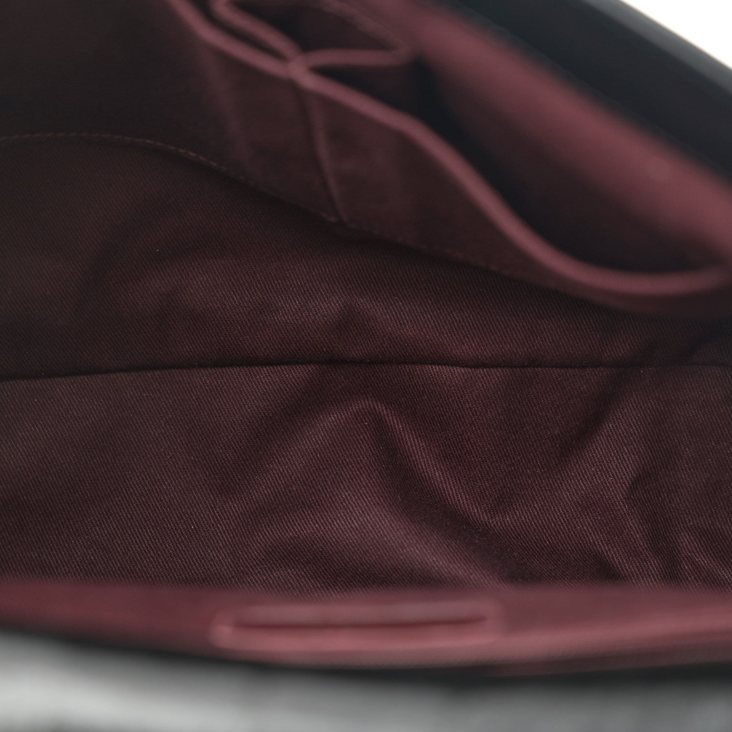 Glazed Calfskin Castle Rock Large Flap Black Burgundy