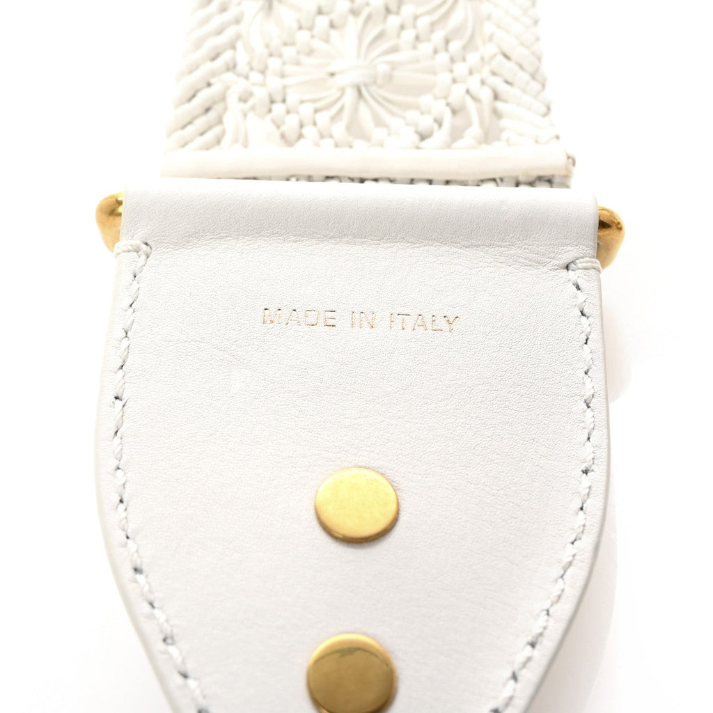 Raffia Woven Shoulder Strap White
