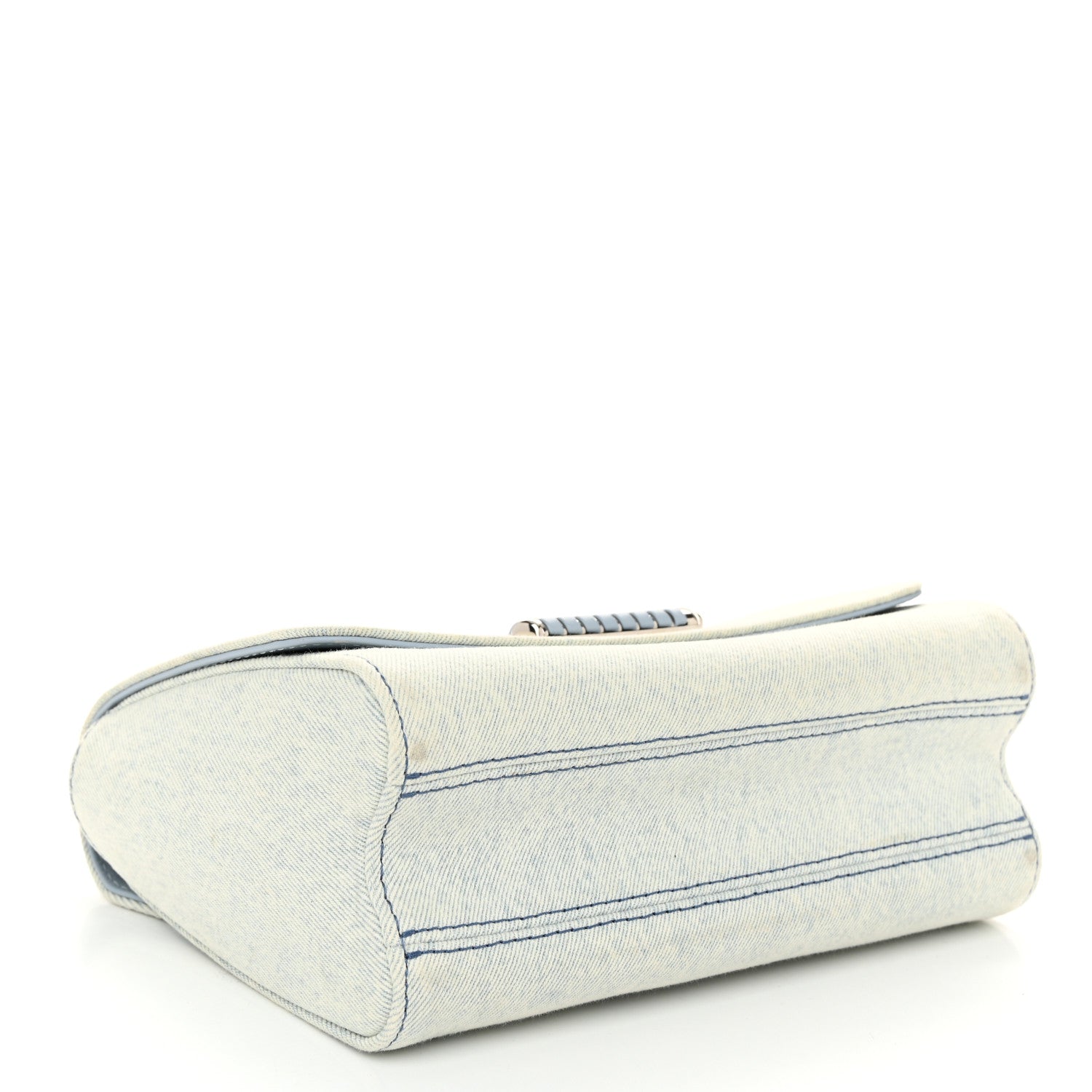 Denim Twist Shoulder Bag MM Blue Denim