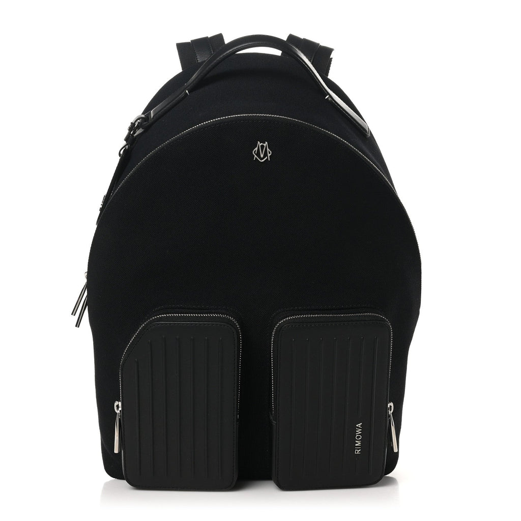 Canvas Calfskin Never Still Medium Backpack Black
