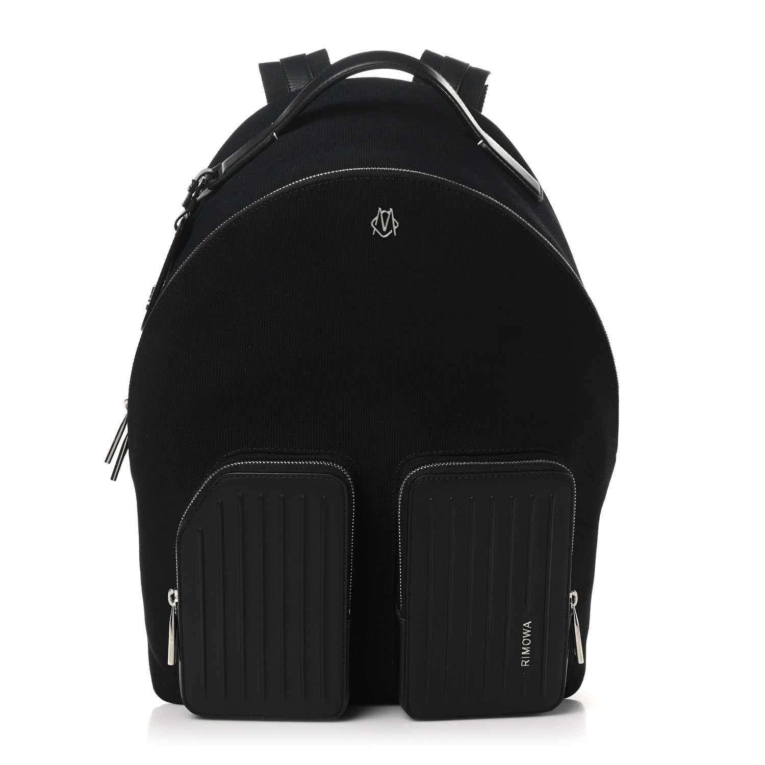 Canvas Calfskin Never Still Medium Backpack Black