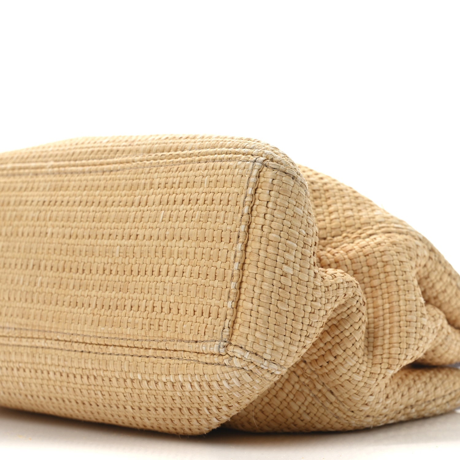 Woven Straw Raffia Wooden Handle Bag
