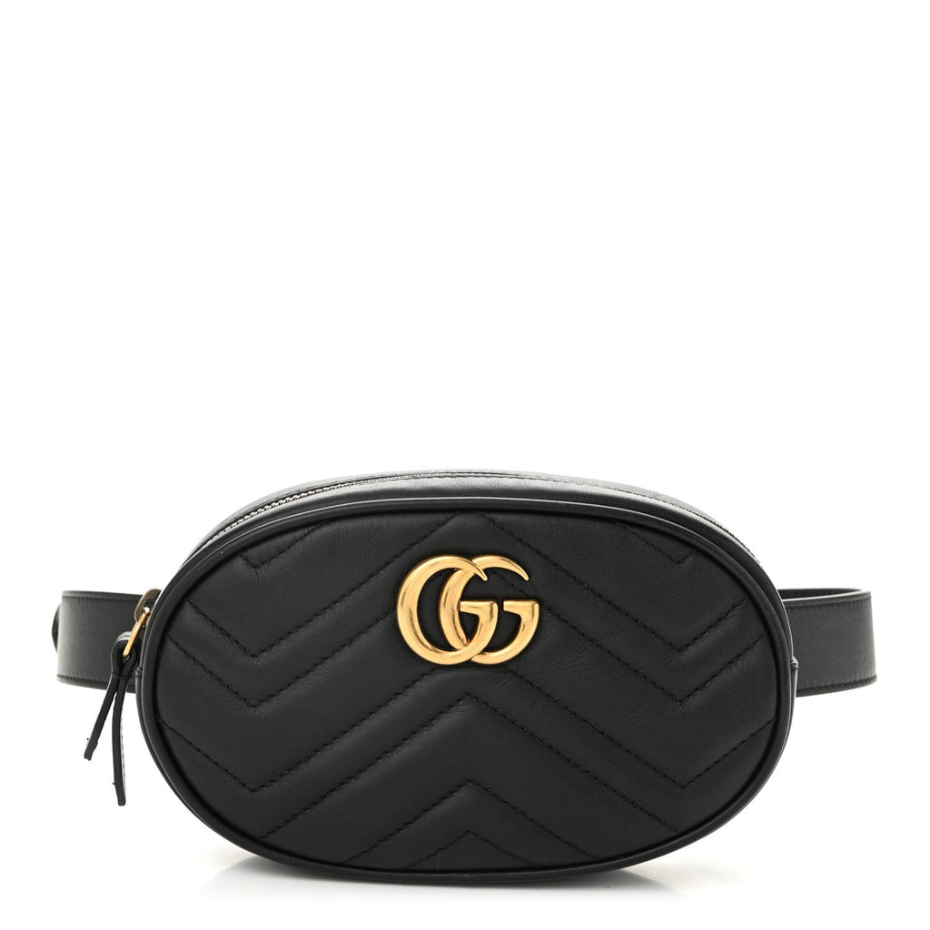 Calfskin Matelasse GG Marmont Belt Bag 75 30 Black