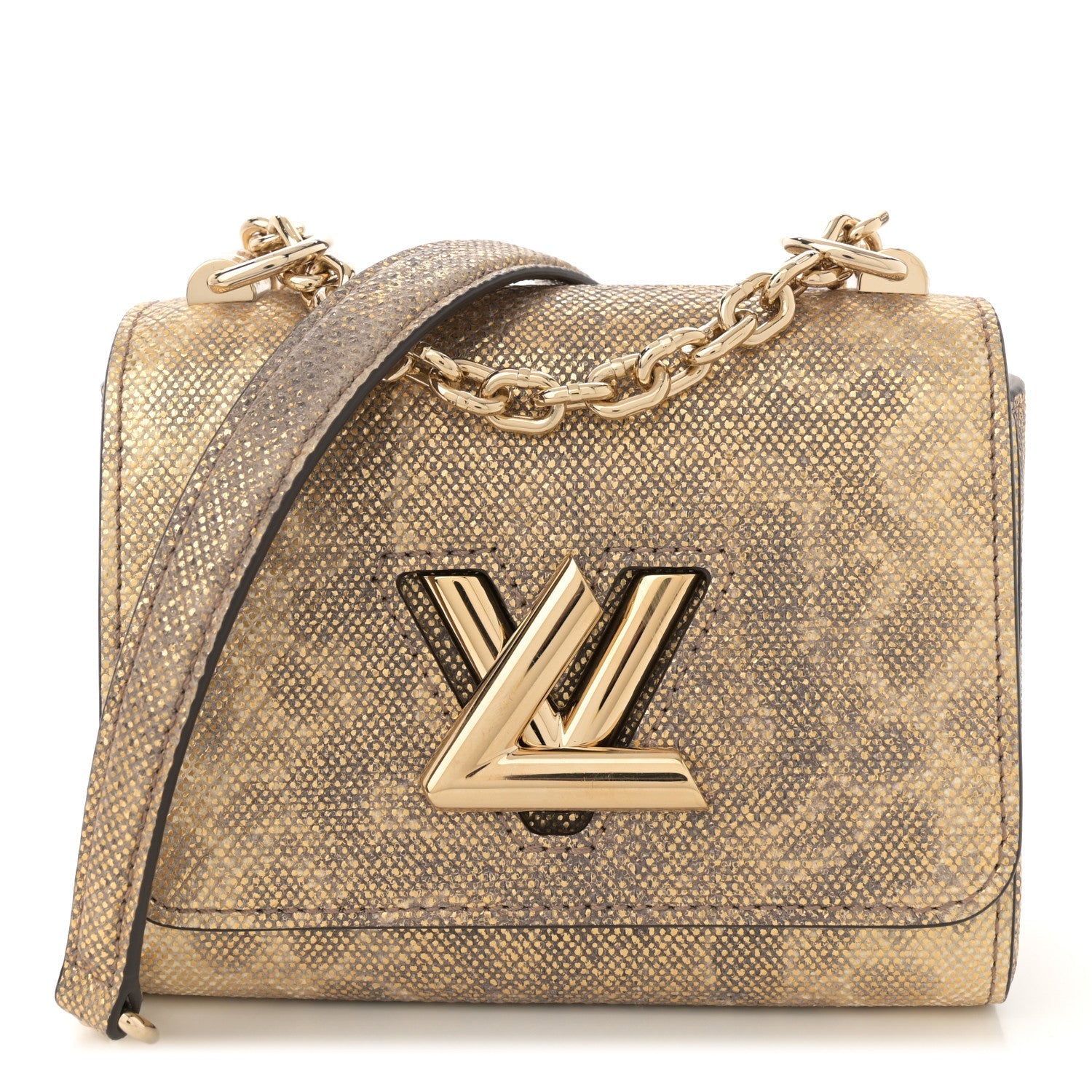 Snakeskin Twist Mini Shoulder Bag Brown