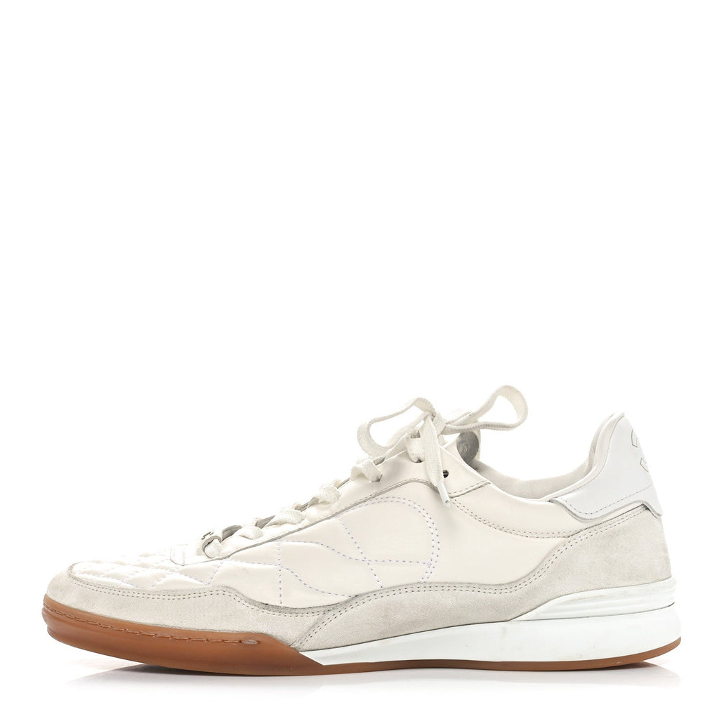 Suede Calfskin Quilted Sneakers 40 White