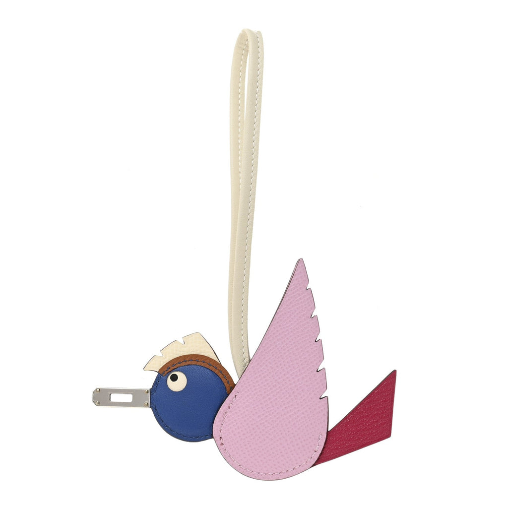 Epsom Swift Chevre Mysore Birdy Bag Charm Mauve Sylvestre Framboise Bleu Gold Nata Craie