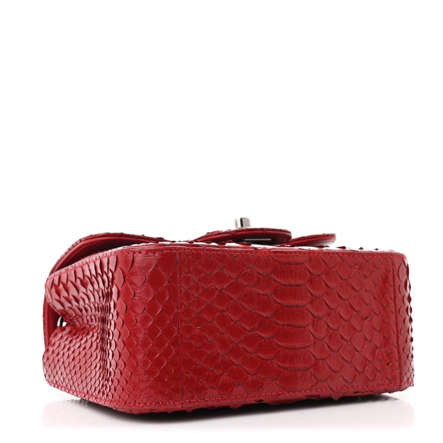 Snakeskin Mini Square Flap Red