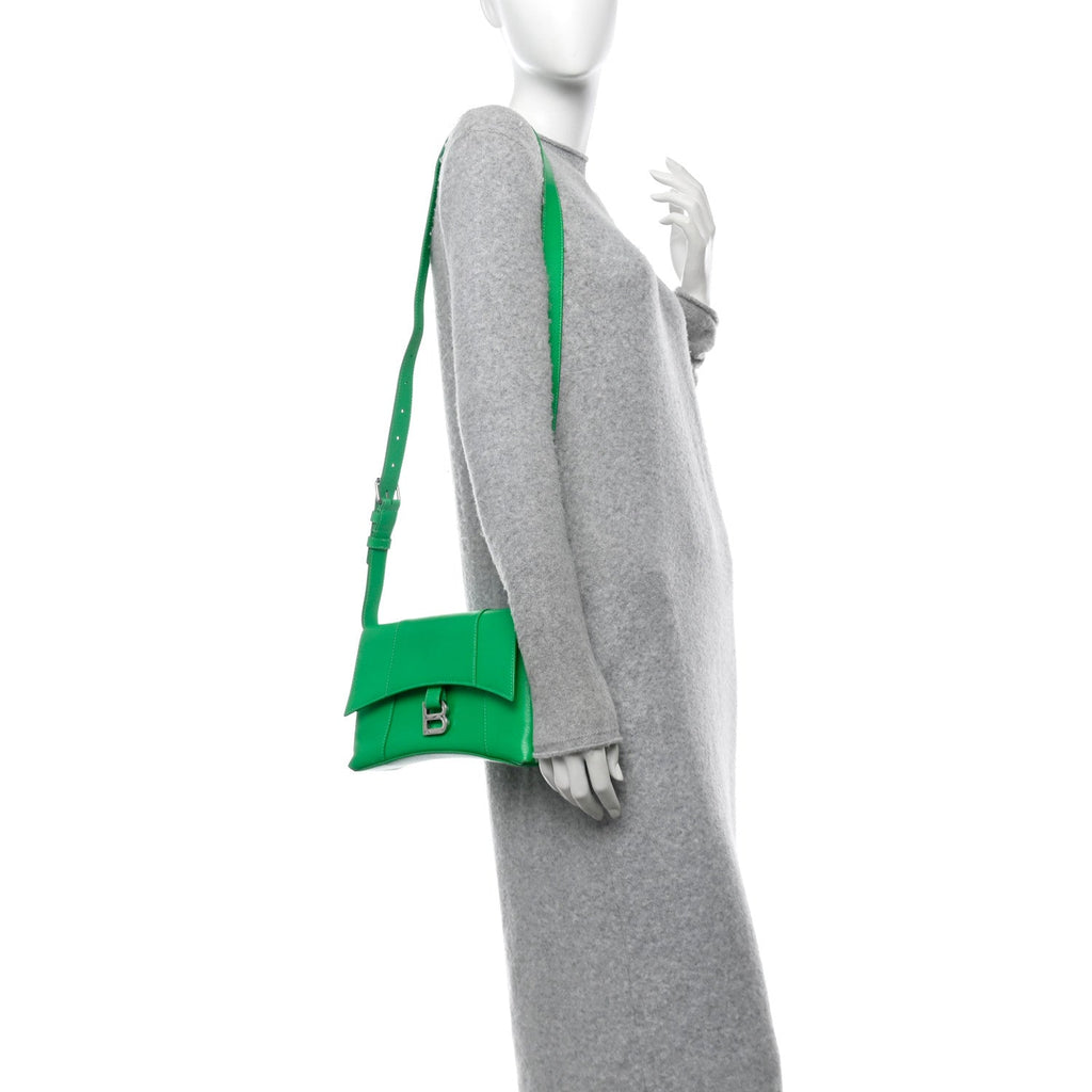 Grained Calfskin XS Downtown Shoulder Bag Vivid Green