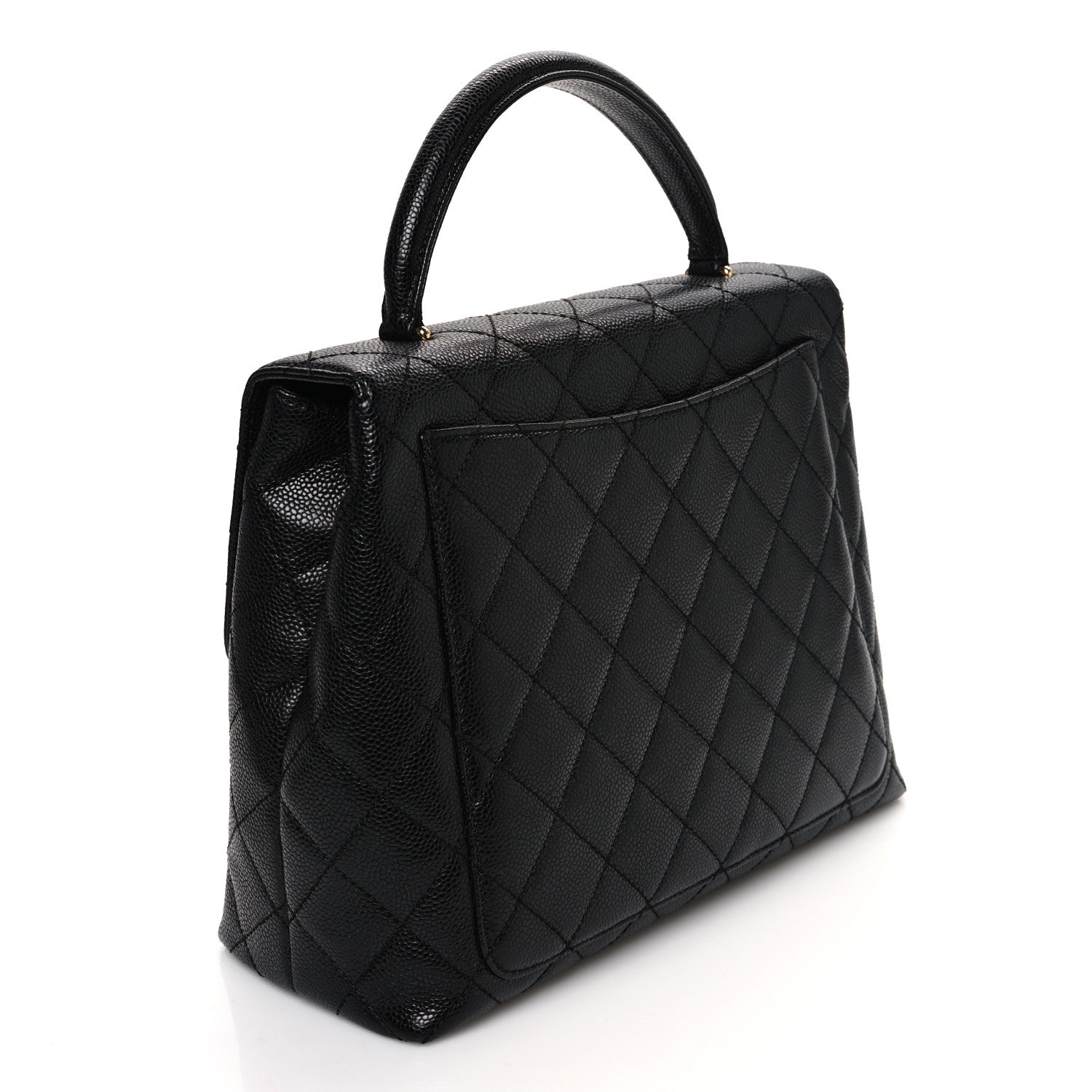 Caviar Quilted Jumbo Kelly Flap Black