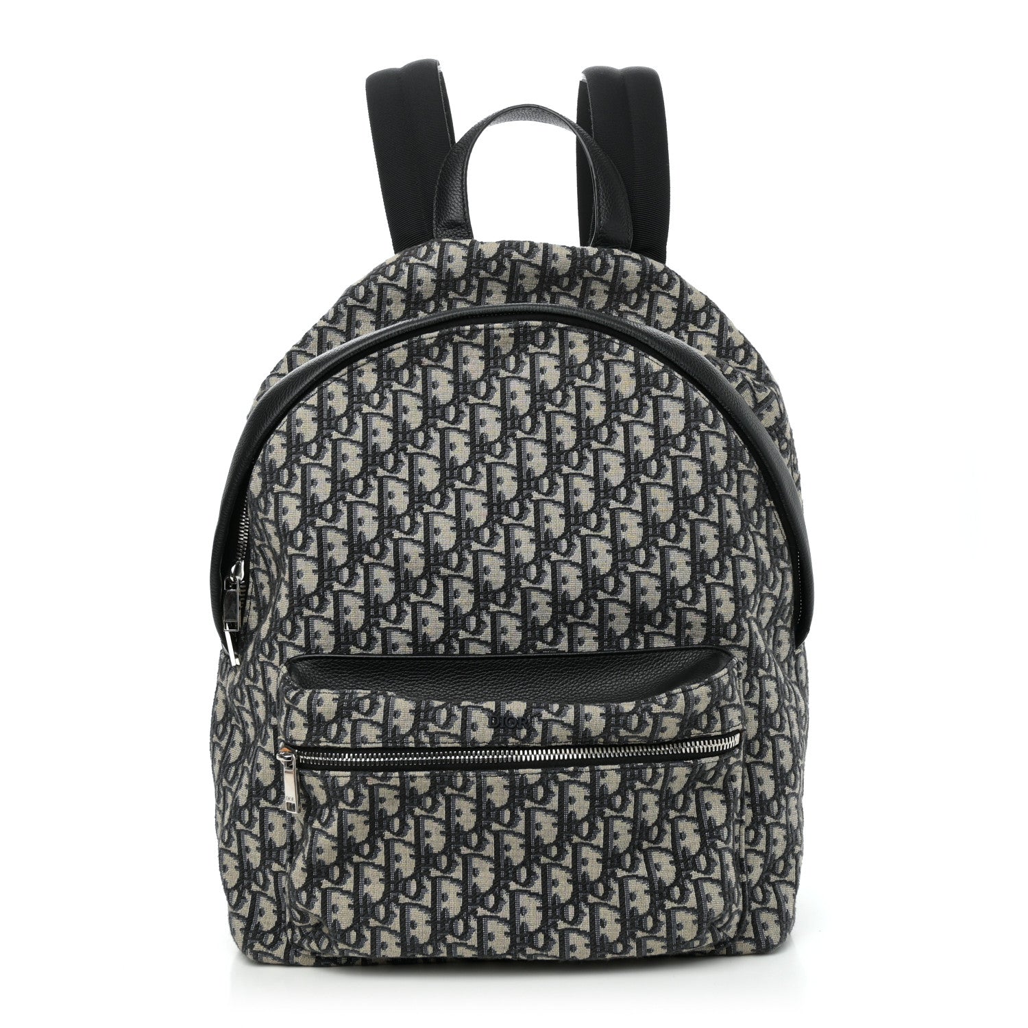 Oblique Calfskin Rider Backpack Beige Black