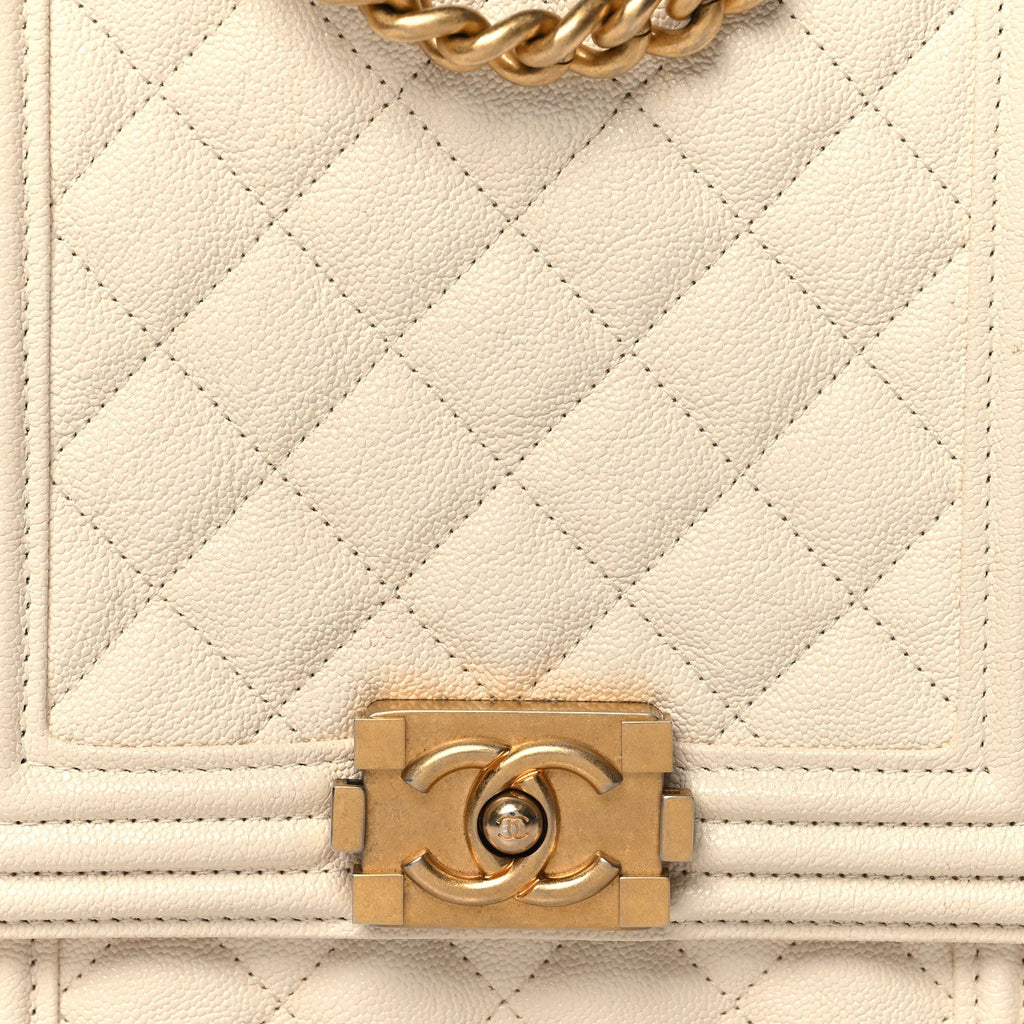 Caviar Quilted North South Boy Flap White