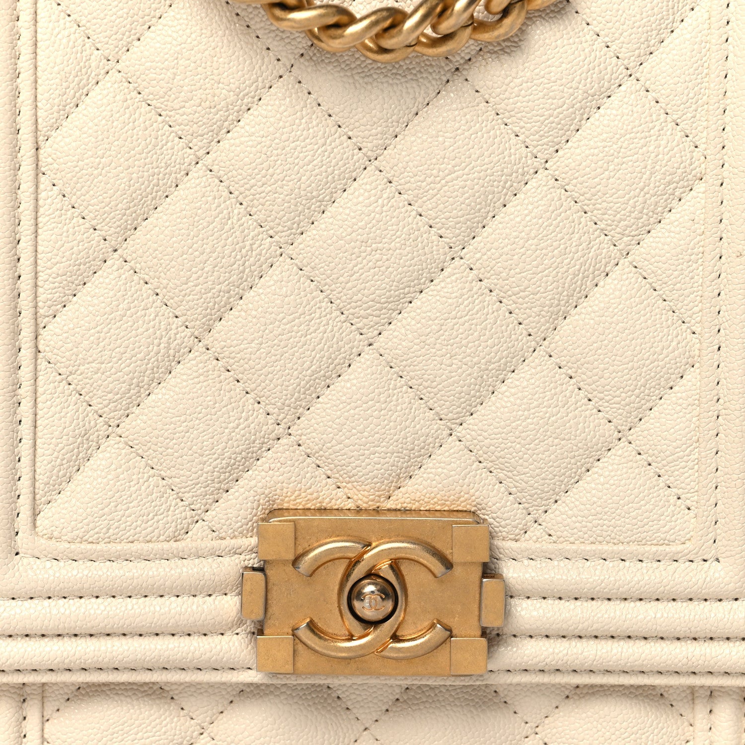 Caviar Quilted North South Boy Flap White