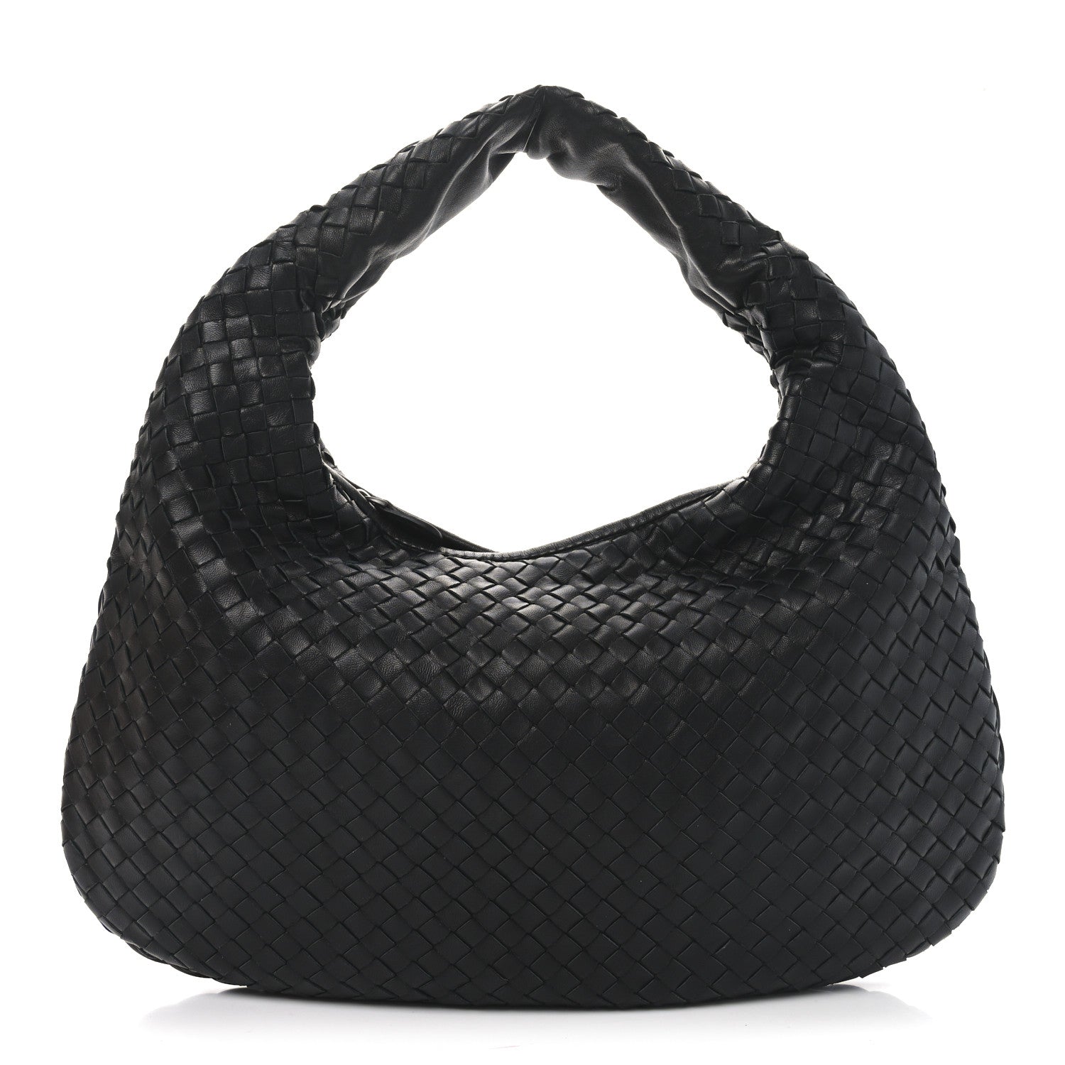 Nappa Intrecciato Medium Veneta Hobo Black