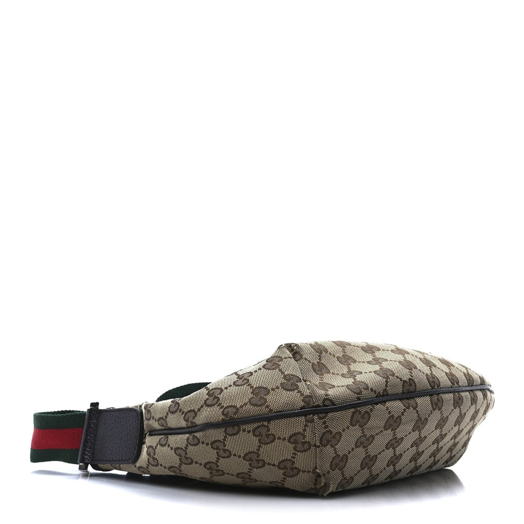 Monogram Web Medium Half Moon Hobo Dark Brown