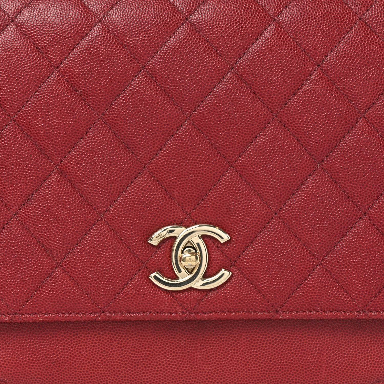 Caviar Quilted Large Business Affinity Flap Red