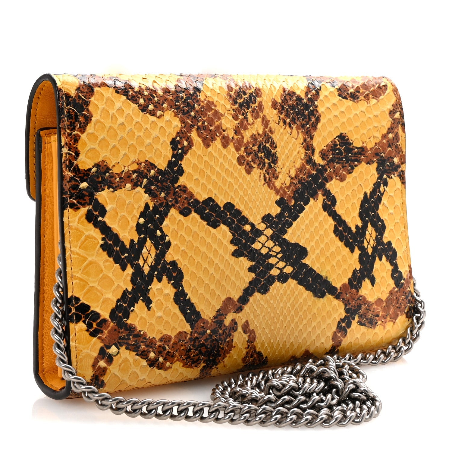 Snakeskin Mini Dionysus Chain Wallet Multicolor