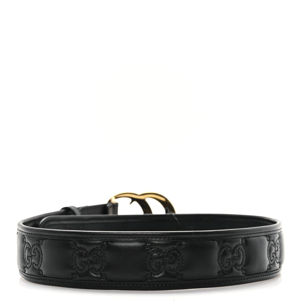 Calfskin GG Matelasse 40mm Belt 70 28 Black