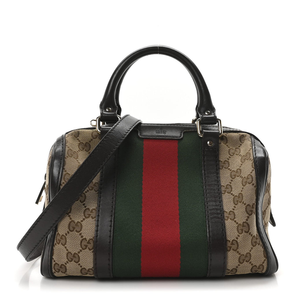Monogram Vintage Web Small Boston Dark Brown