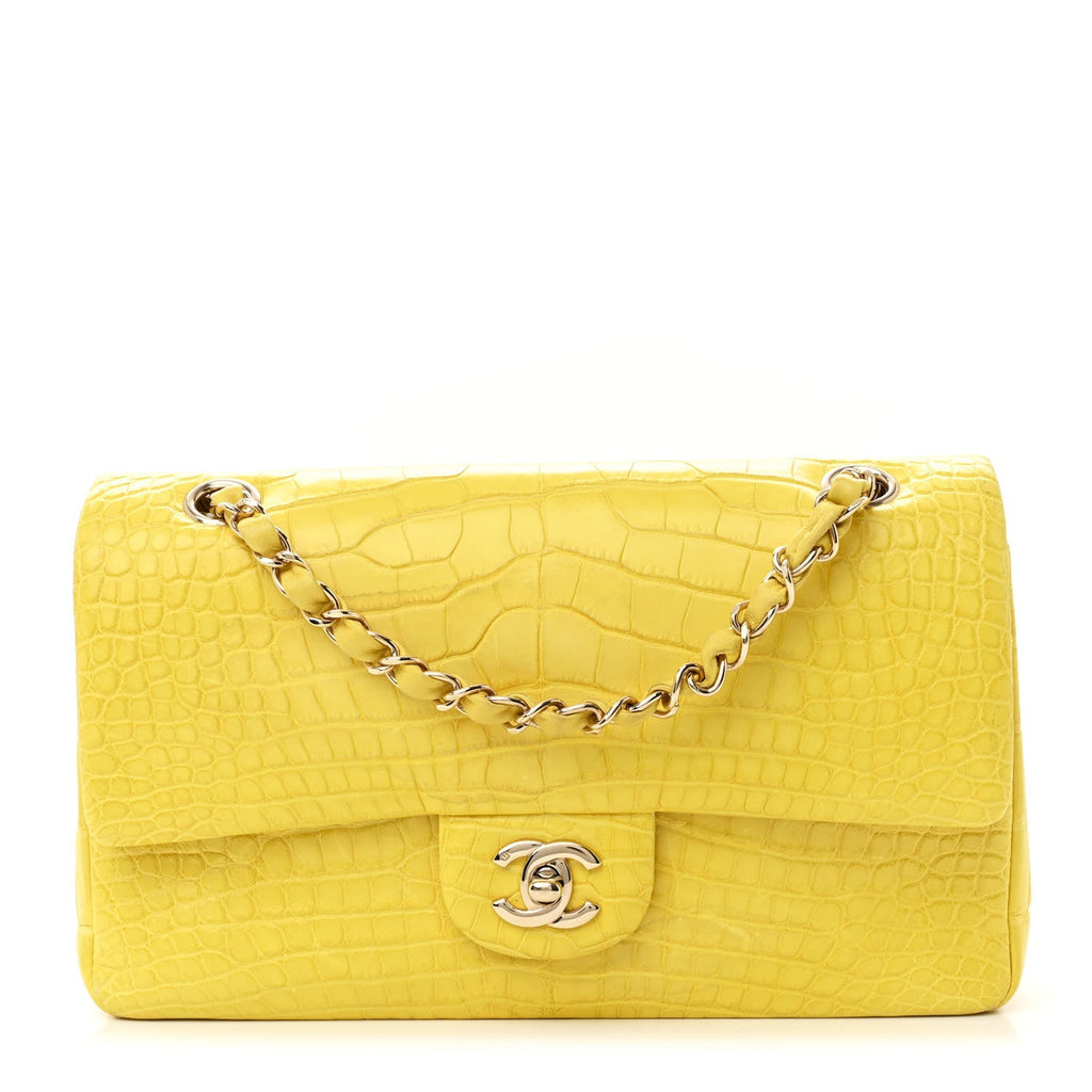 Alligator Medium Double Flap Yellow