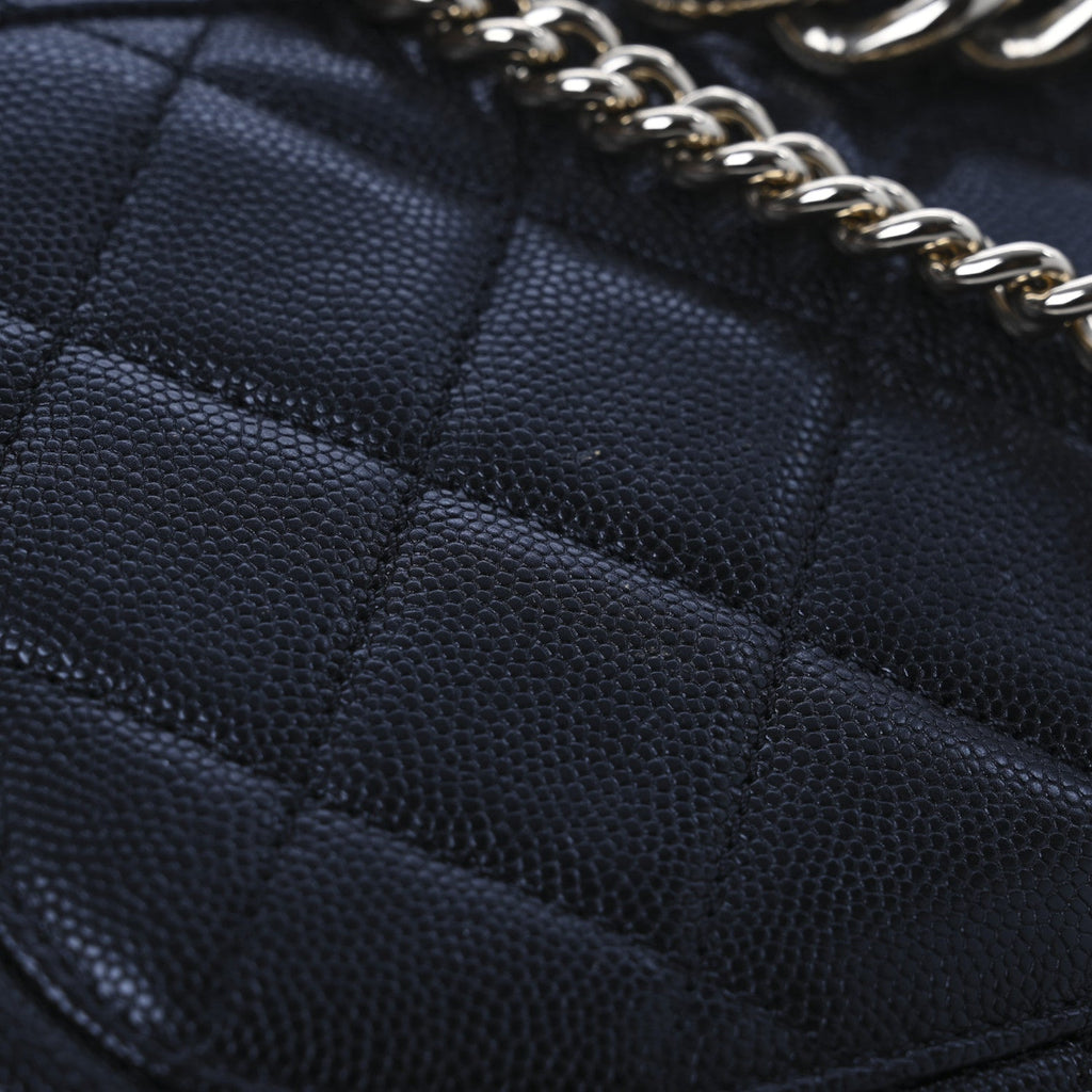 Caviar Quilted Large Studded Flap Black