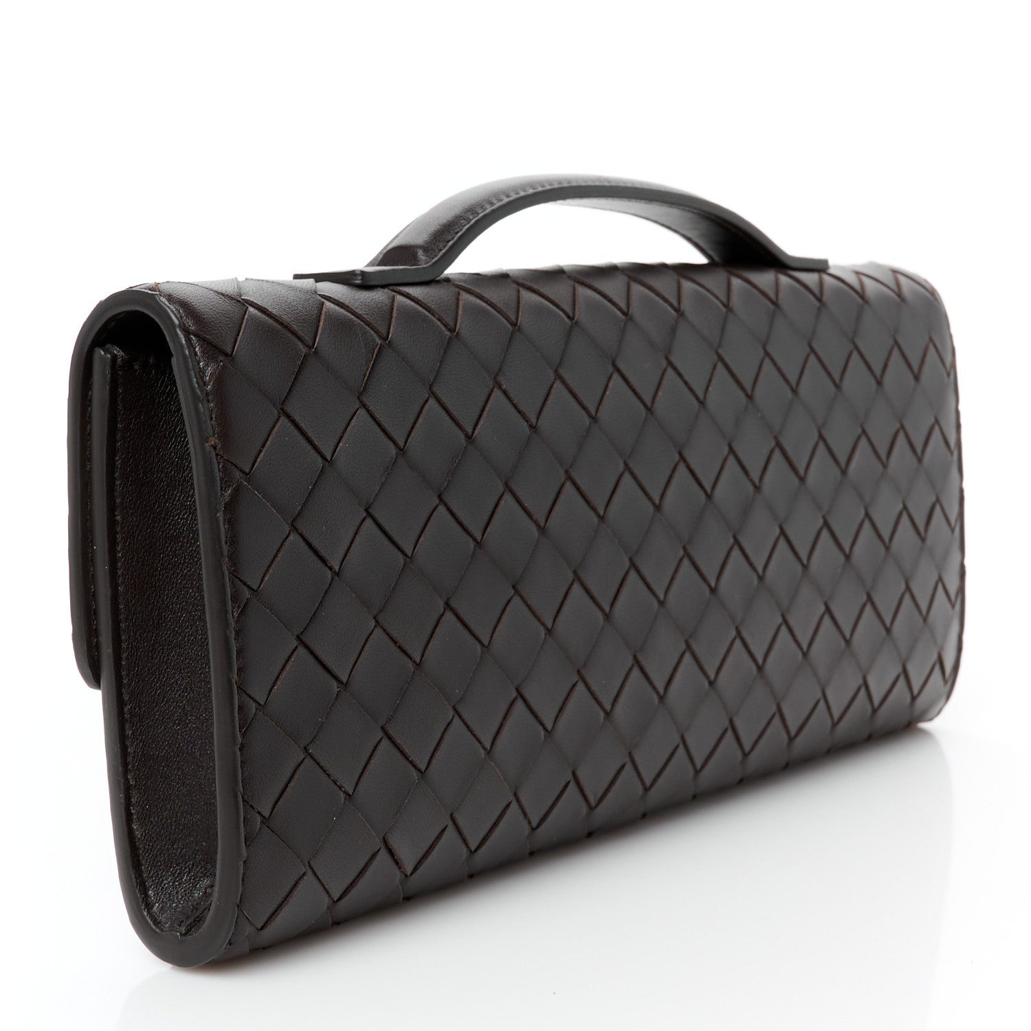 Nappa Intrecciato Long Andiamo Top Handle Clutch Fondant