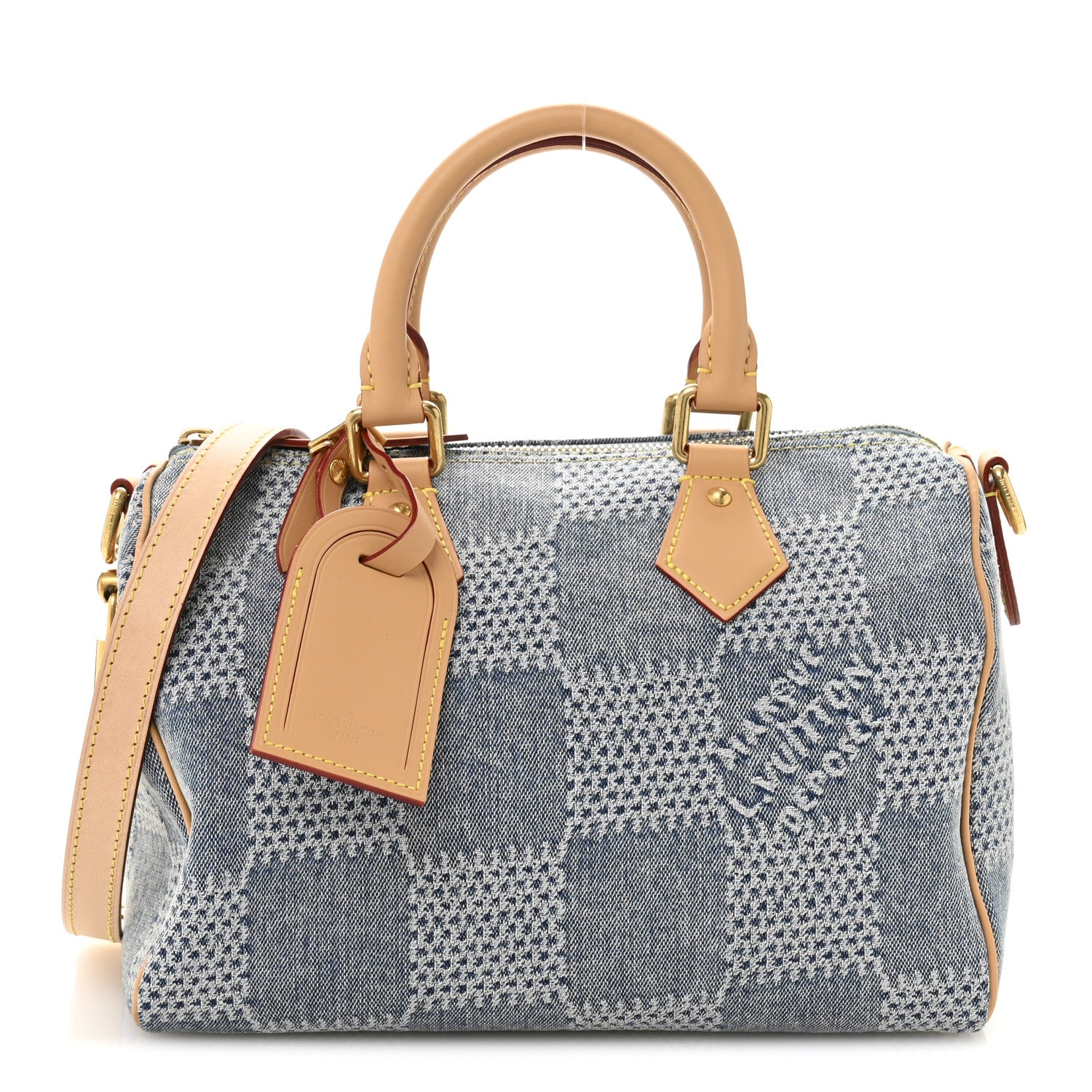 Damier Denim 3D Speedy Bandouliere 25 Bleu