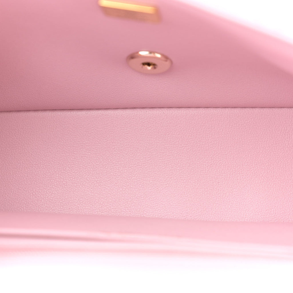 Lambskin Quilted Mini Top Handle Rectangular Flap Light Pink