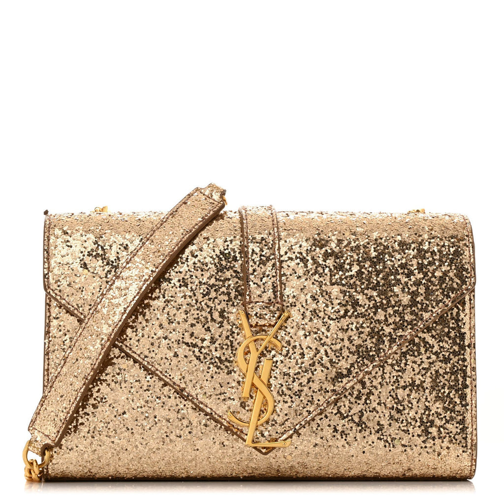 Glitter Monogram Galactica Satchel Gold