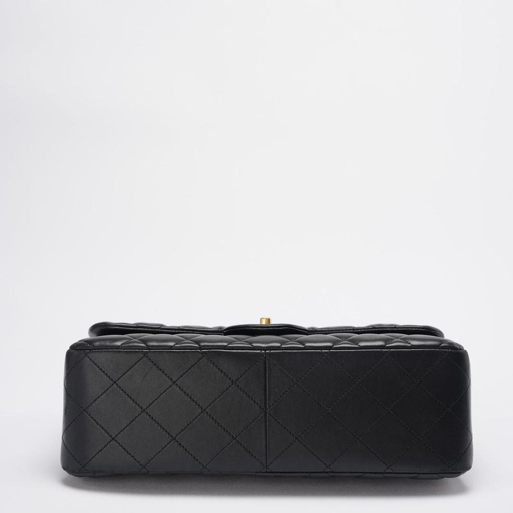 Chanel Timeless Classic Flap Bag Black Jumbo Quilted Leather Gold Hardware