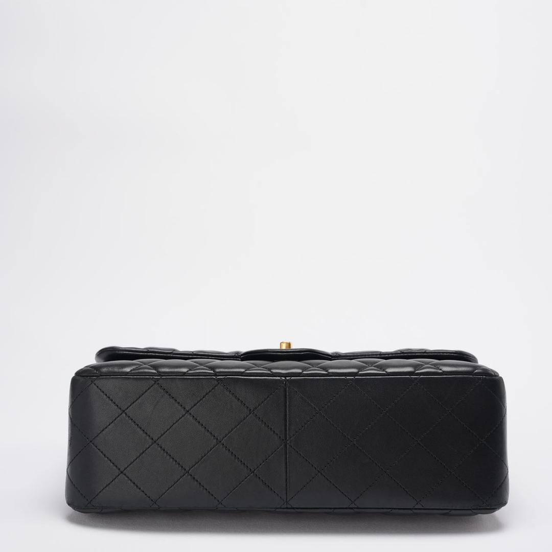 Chanel Timeless Classic Flap Bag Black Jumbo Quilted Leather Gold Hardware