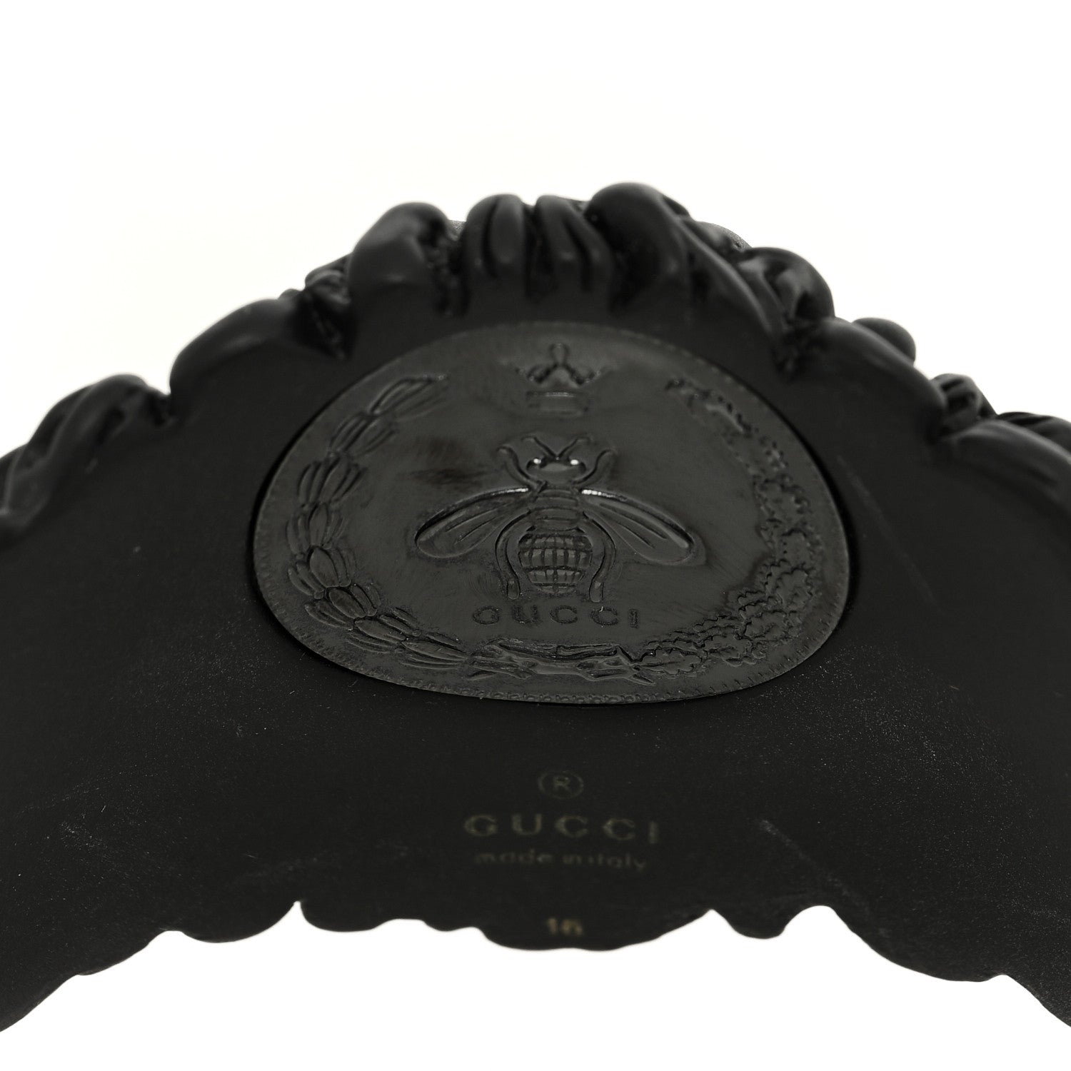 Metal Pearl Lion Head Cuff Bracelet Black